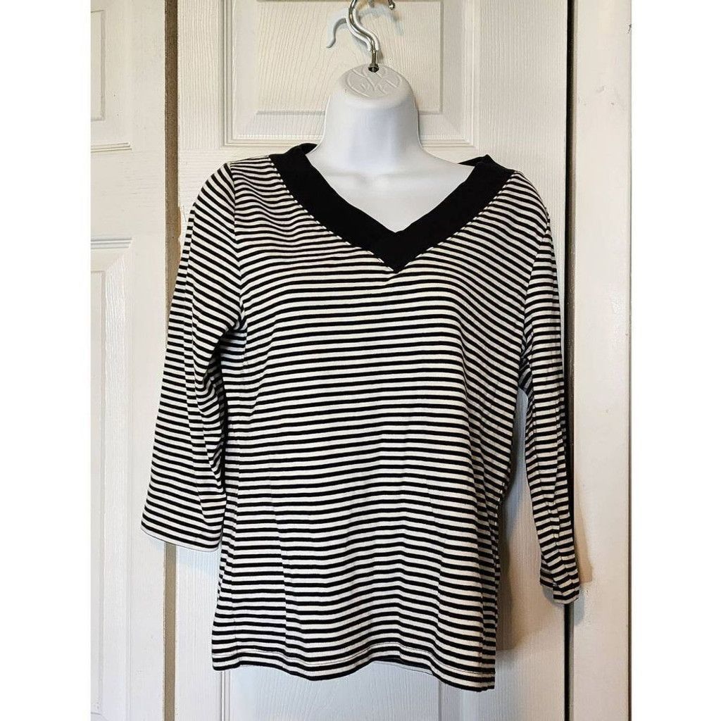 Liz Claiborne Liz Claiborne Striped Shirt Size L / US 10 / IT 46 - 1 Thumbnail