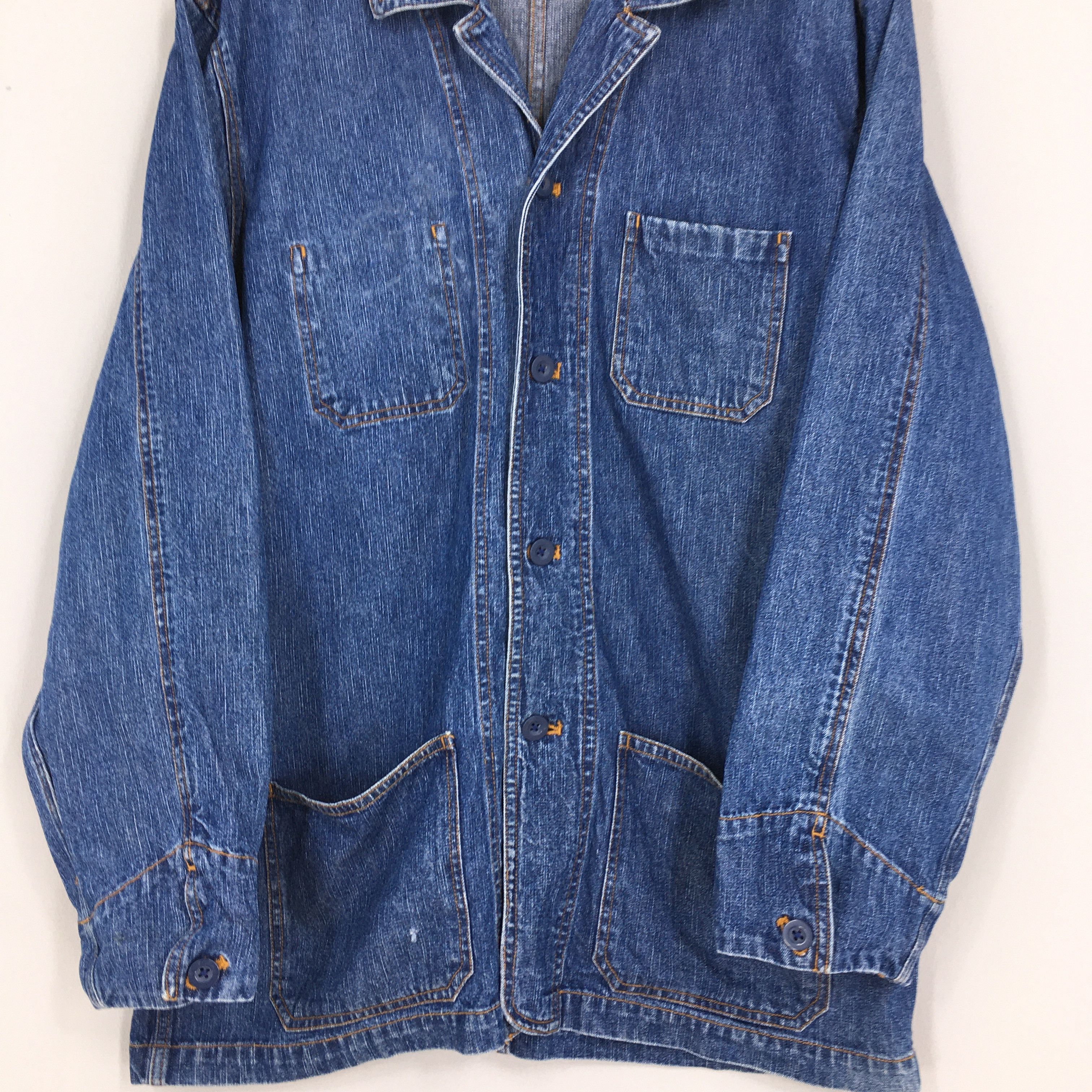 Vintage Vintage 80s Denim Worker Jacket Large Workwear Frenchwork Size US L / EU 52-54 / 3 - 3 Thumbnail