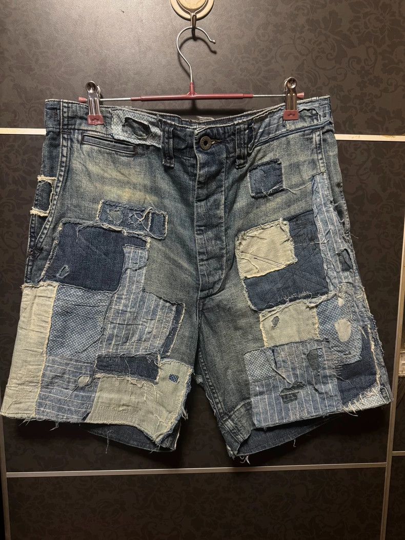 RRL 2022 Patchwork Denim Shorts W30