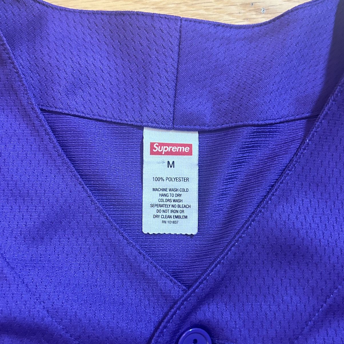 Supreme Supreme Tiger Embroidered Baseball Jersey Medium Purple Size US L / EU 52-54 / 3 - 3 Thumbnail