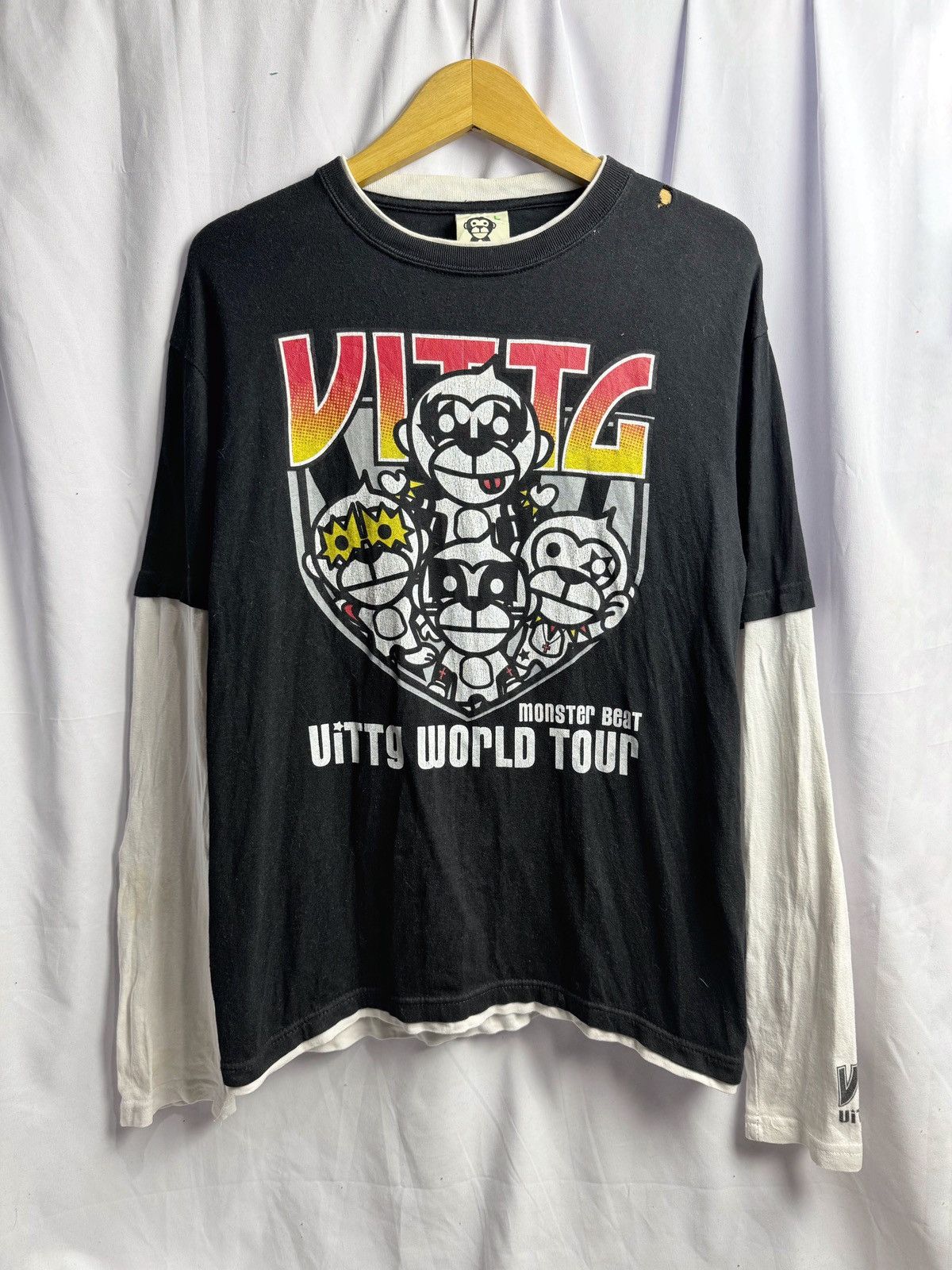 Band Tees × Hysteric Glamour × Japanese Brand Japanese Uittg Baby Kiss World Tour Long Sleeve Size US M / EU 48-50 / 2 - 1 Thumbnail