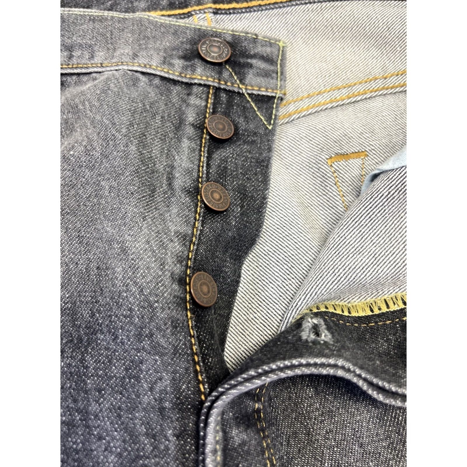 Levi's Levi’s 501 Jeans Mens Dark Gray Straight Button Fly Denim 40x32 Vintage No Mens Size US 40 / EU 56 - 6 Thumbnail