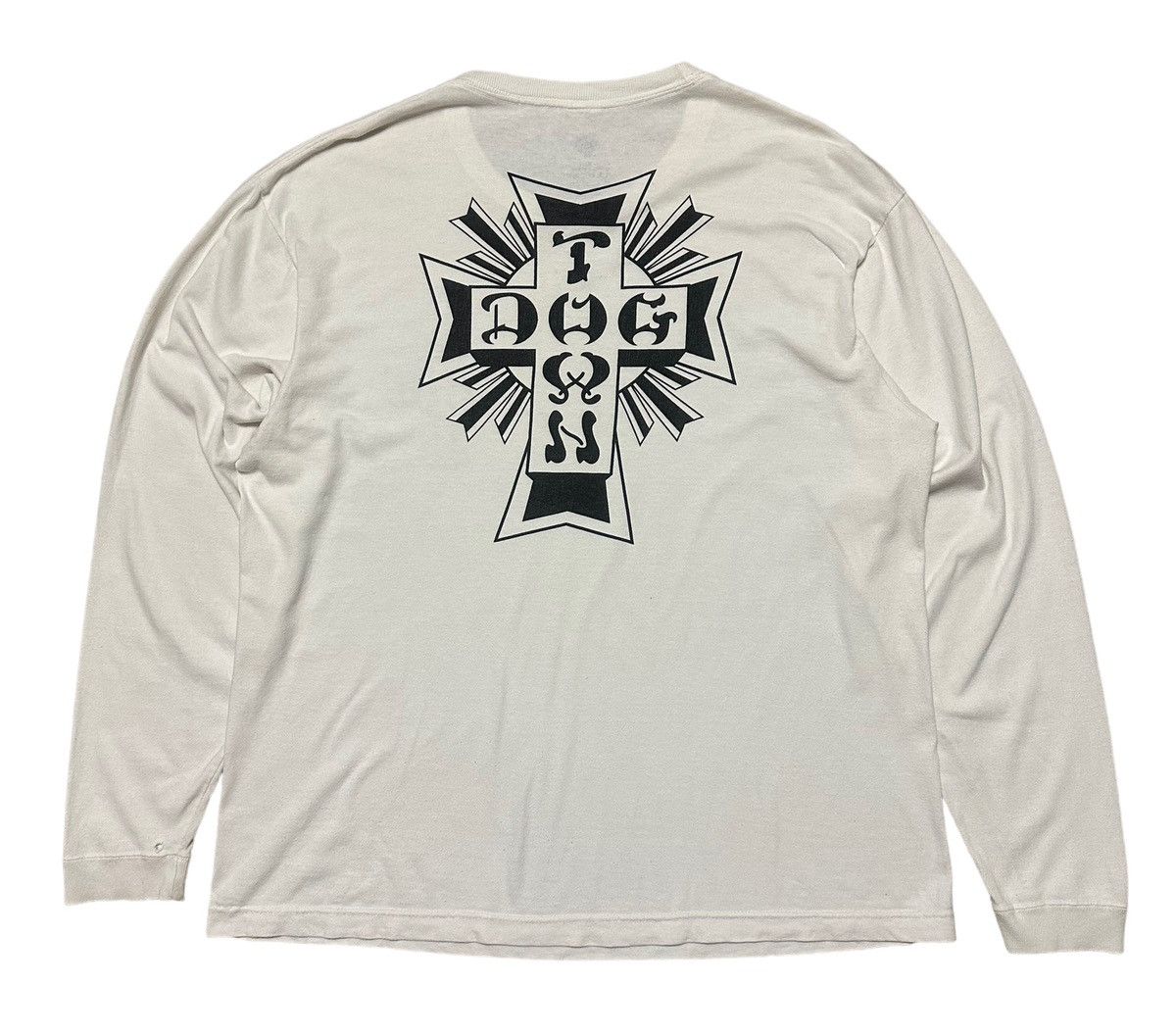 image of Dogtown Skateboards Logo Long sleeve Shirts in White, Men's (Size Medium)