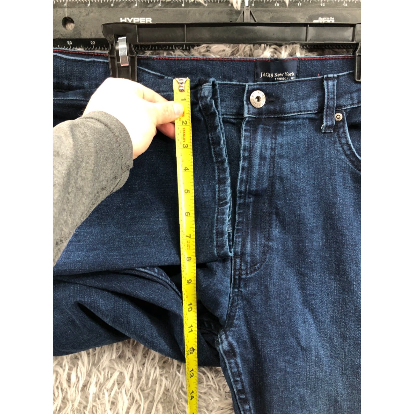 Vintage JACHS New York Jeans - 40x29 - Mens Straight Regular Fit Blue Denim Mid Rise 5-Pocket Cotton Blend Waist 40 Inseam 29 - Classic American Style Size US 40 / EU 56 - 4 Thumbnail