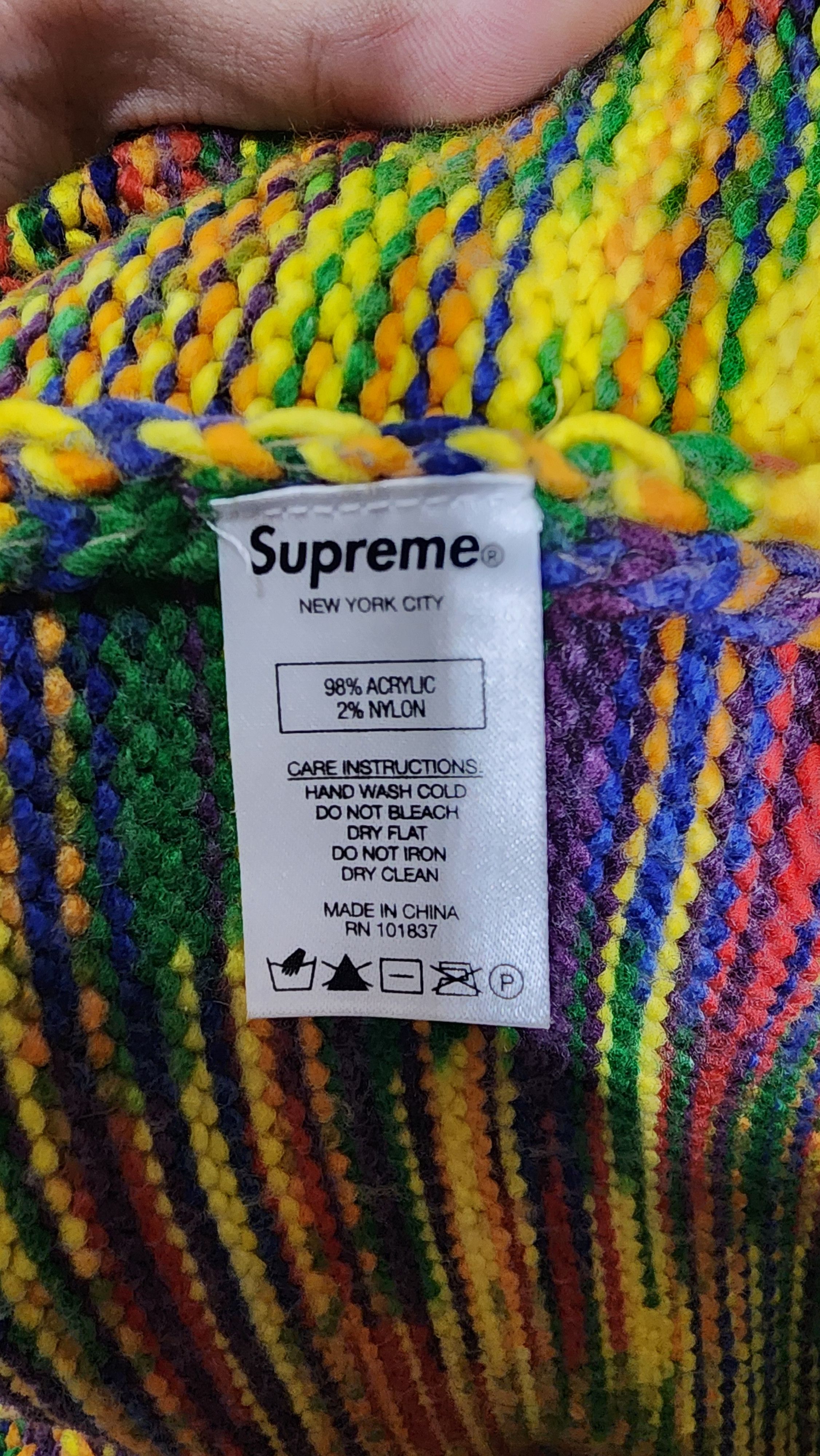 メンズ20aw supreme static sweater L multicolor