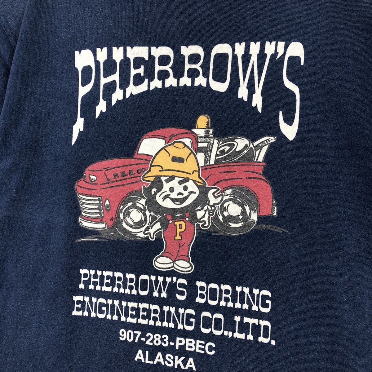 Vintage PHERROWS Boring Engineering Rare Printed T-Shirt Size US M / EU 48-50 / 2 - 4 Thumbnail