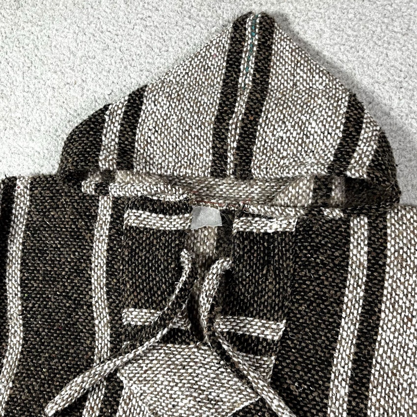 Vintage VINTAGE Baja Hoodie Mens M Brown Stripe Sweatshirt Drug Rug 90s Hippie Surf Festival Beache Edition? Size US M / EU 48-50 / 2 - 4 Thumbnail
