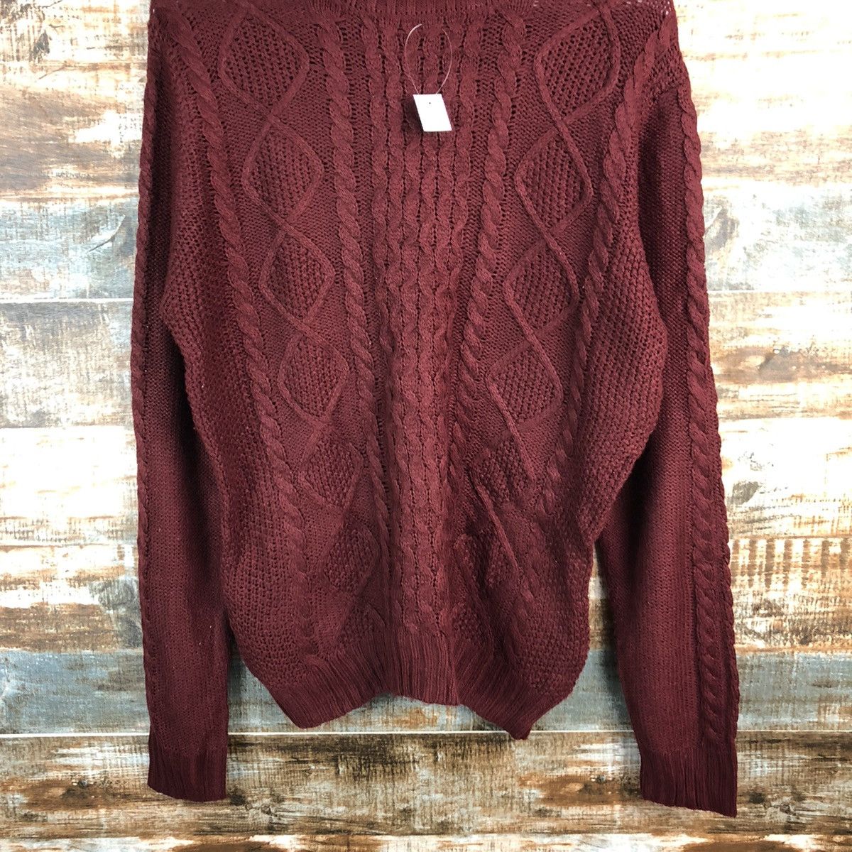 Aran Isles Knitwear × Japanese Brand Lazy Hazy Planet Red cable Knitwear #A1282 Size US M / EU 48-50 / 2 - 3 Thumbnail