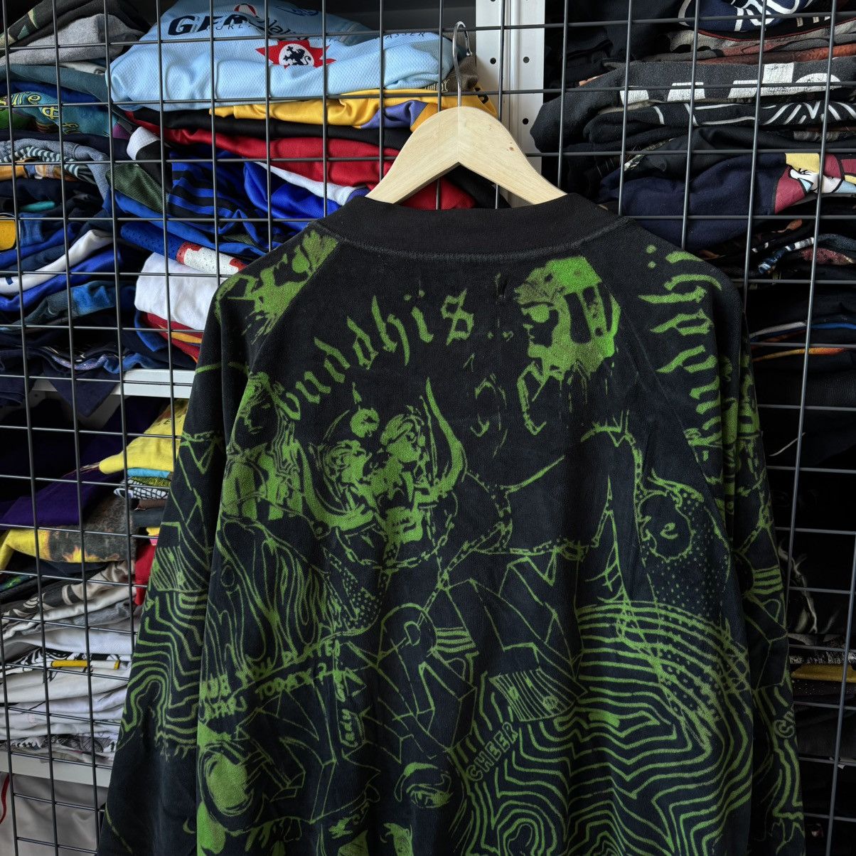 Vintage Buddhist Punk Motorhead Velours Bomber Jacket Size US XL / EU 56 / 4 - 8 Thumbnail