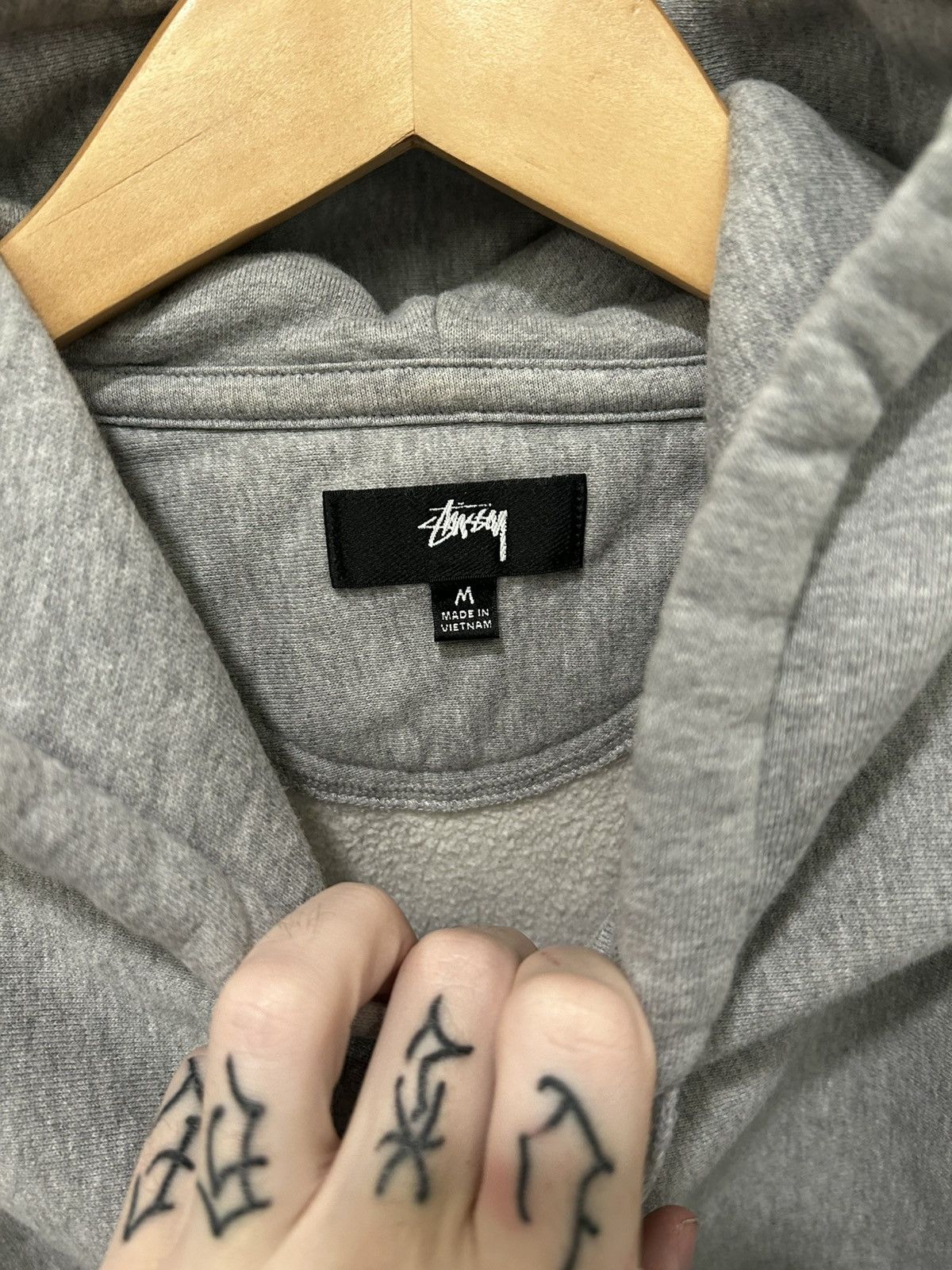 Stussy Grey Stüssy Embroidered Script Logo Hoodie M Size US M / EU 48-50 / 2 - 3 Thumbnail