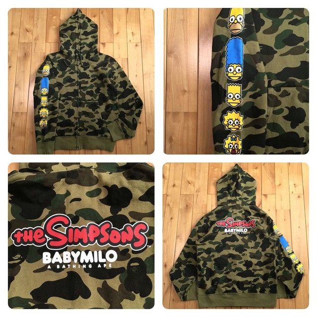 Bape BAPE × THE SIMPSONS 1st Camo Green Full Zip Hoodie APE Milo Size US M / EU 48-50 / 2 - 1 Thumbnail
