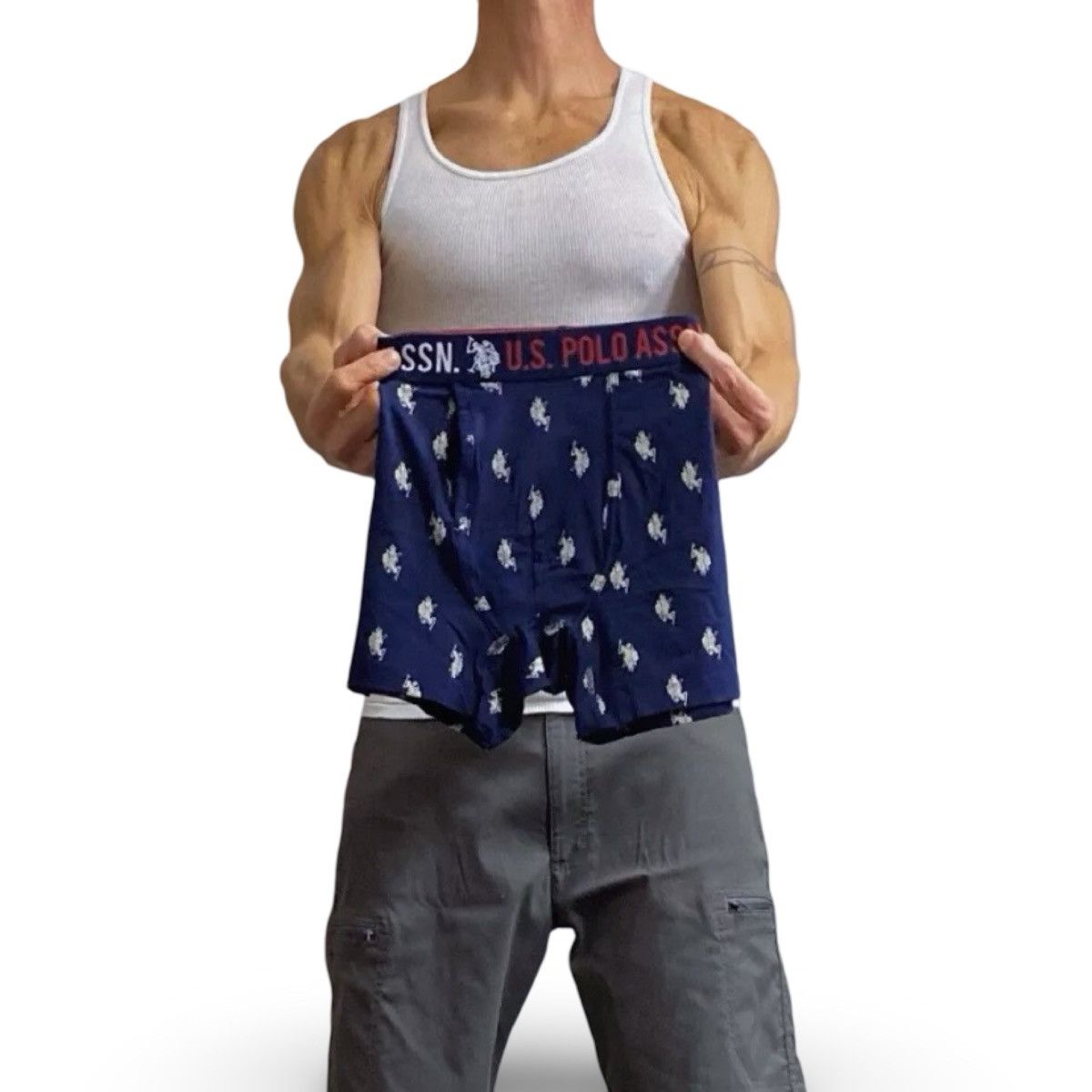 U.S. Polo Assn. US Polo Assn Men’s Blue / White Boxer Briefs Size Medium Size 34 - 1 Thumbnail