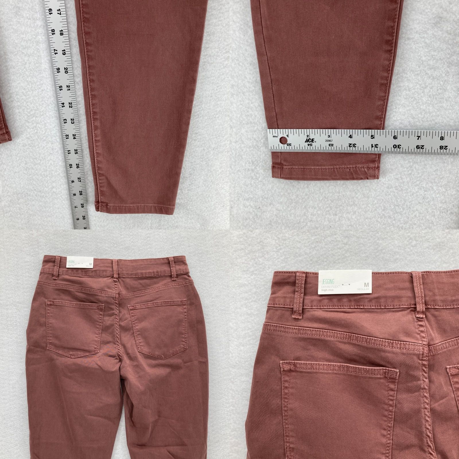 Vintage Maurices M Jeans Jeggings Women's Medium Red Stretch Denim High Rise Preppy NWT Jeans Size 32" / US 10 / IT 46 - 8 Thumbnail
