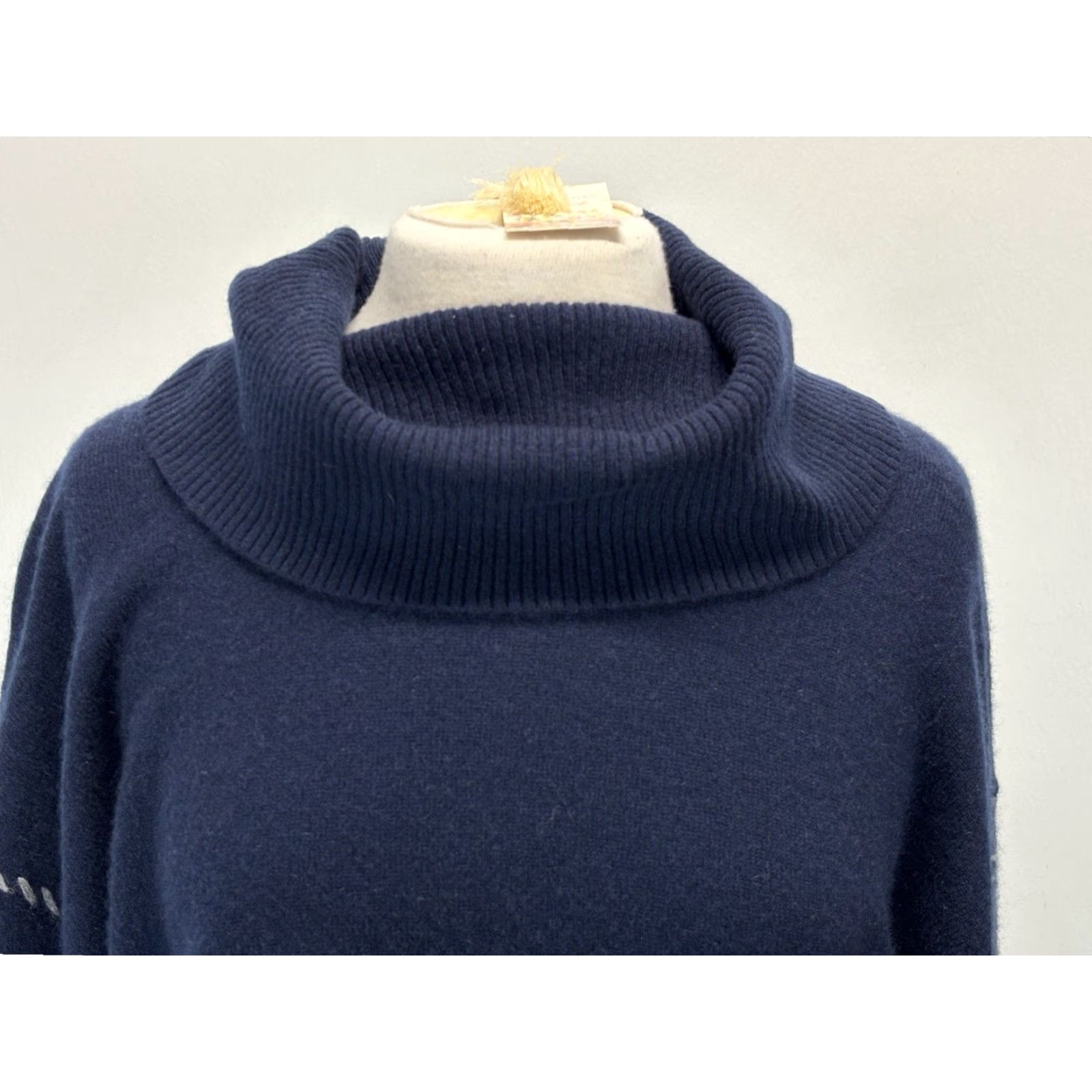 Johnny Was Johnny Was Sweater Women’s XL Navy Cashmere Blend Cowl Neck Pullover Size XL / US 12-14 / IT 48-50 - 5 Thumbnail