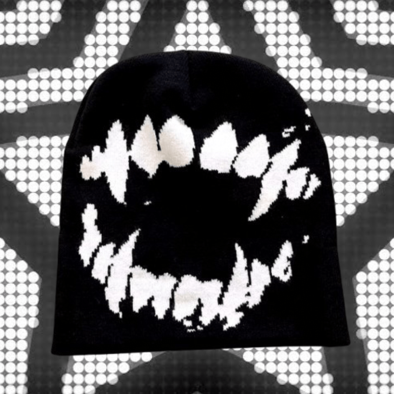 Other Black & White Vampire Themed Wool Cap by BL4NKF4CE Size ONE SIZE - 1 Thumbnail