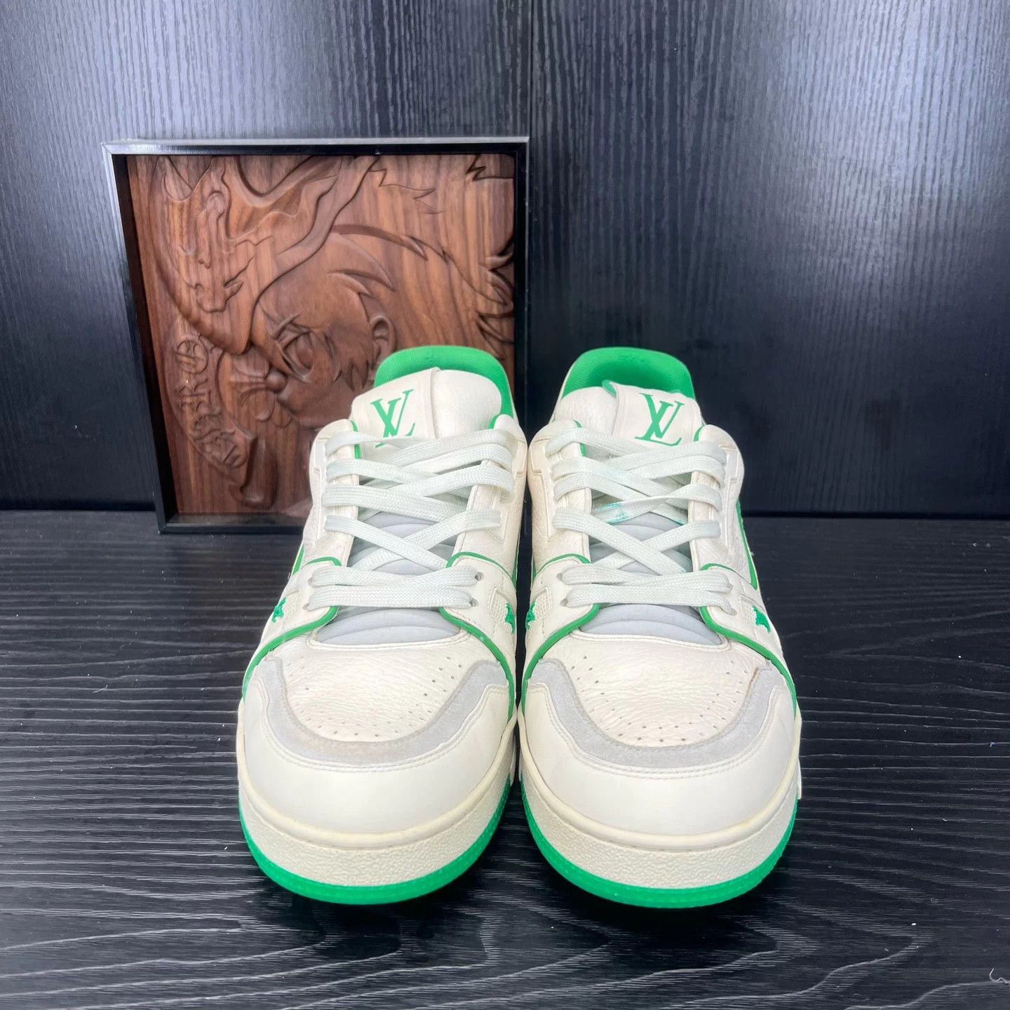 Louis Vuitton LV Trainer White Green 42 New Size US 9 / EU 42 - 4 Thumbnail