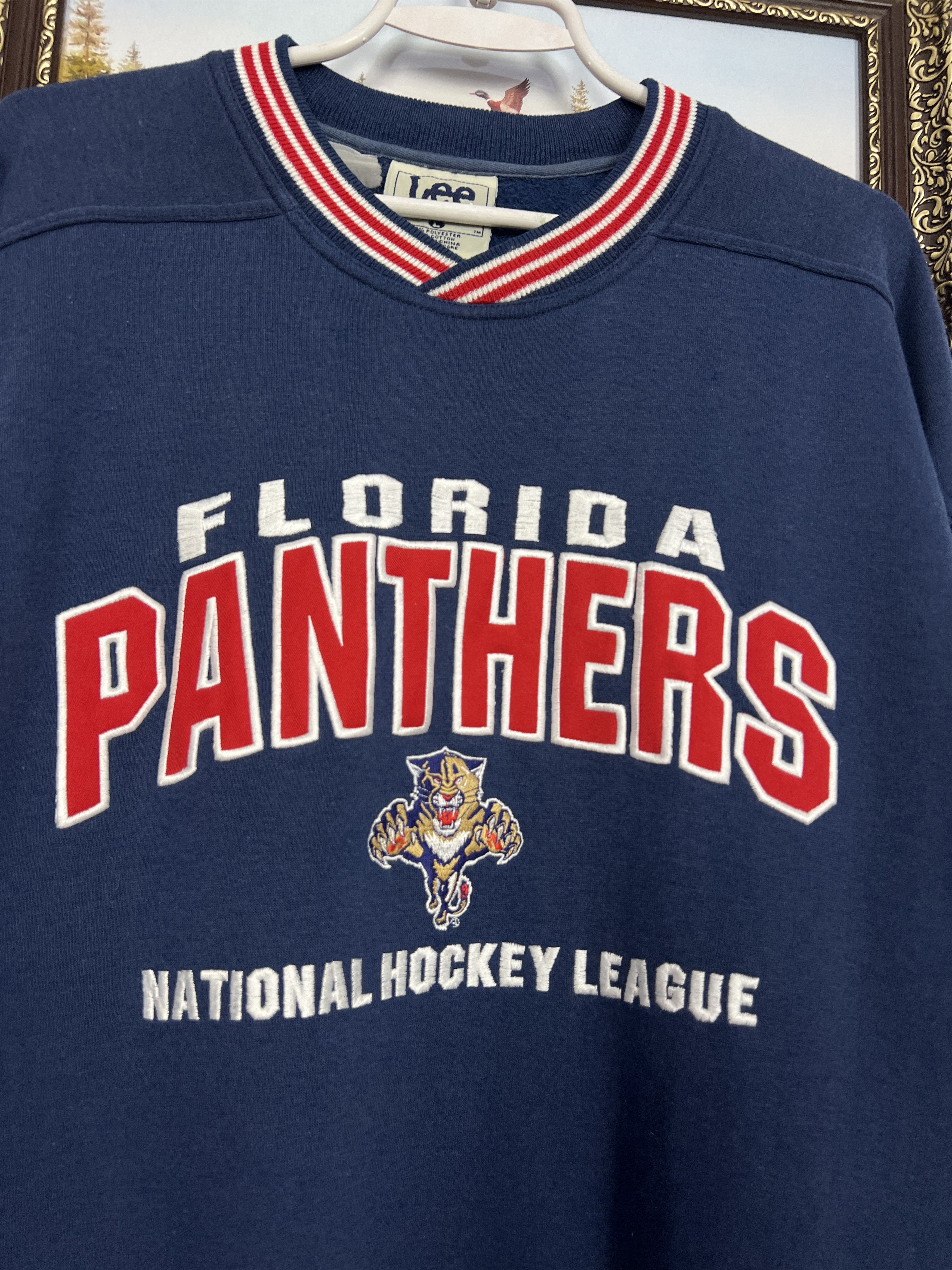 Lee Vintage Florida Panthers NHL Sweatshirt Over Print Crewneck Size US L / EU 52-54 / 3 - 3 Thumbnail