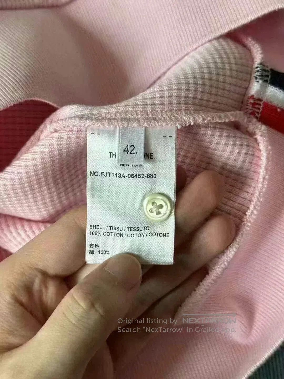 Thom Browne thom browne pink waffle sweatshirt for women. Size L / US 10 / IT 46 - 4 Thumbnail