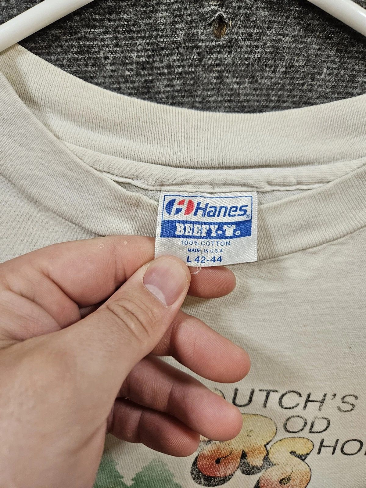 Vintage Vintage 80s Hot Rod Shop Graphic T-Shirt Hanes Tag 80s Size US L / EU 52-54 / 3 - 7 Thumbnail