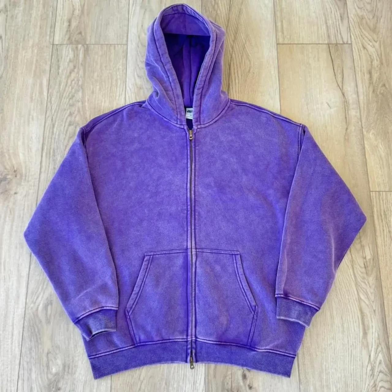 Faded Purple Double Zip Up Hoodie