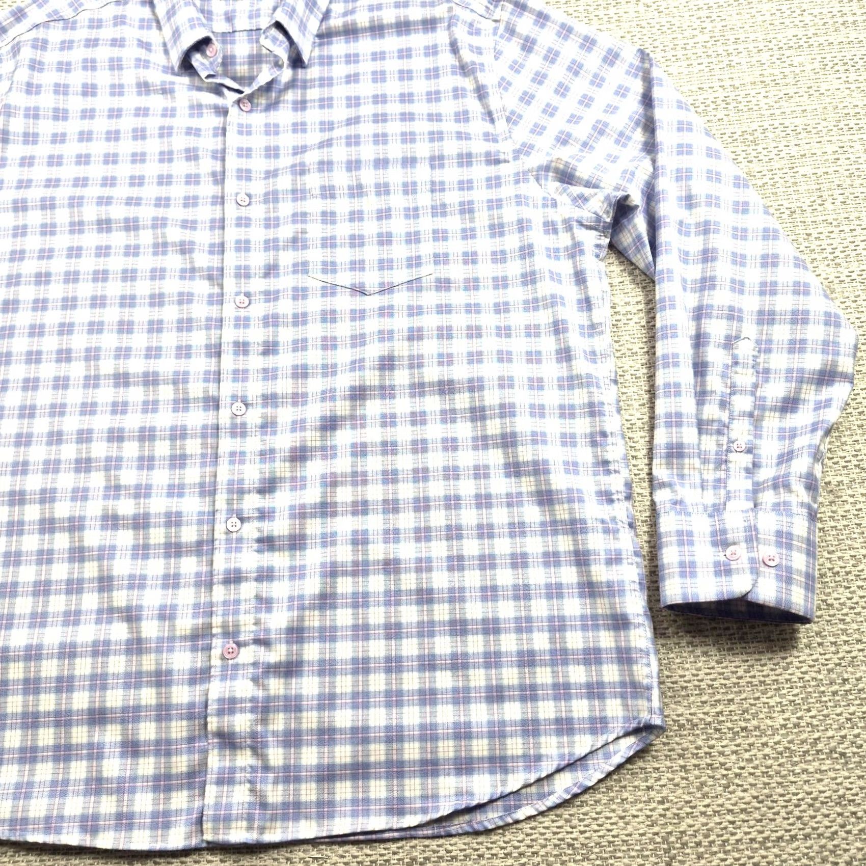 Vintage Twillory Button Up Shirt Mens 2XL Blue Check Long Sleeve Stretch Casual Preppy Size US XXL / EU 58 / 5 - 2 Thumbnail