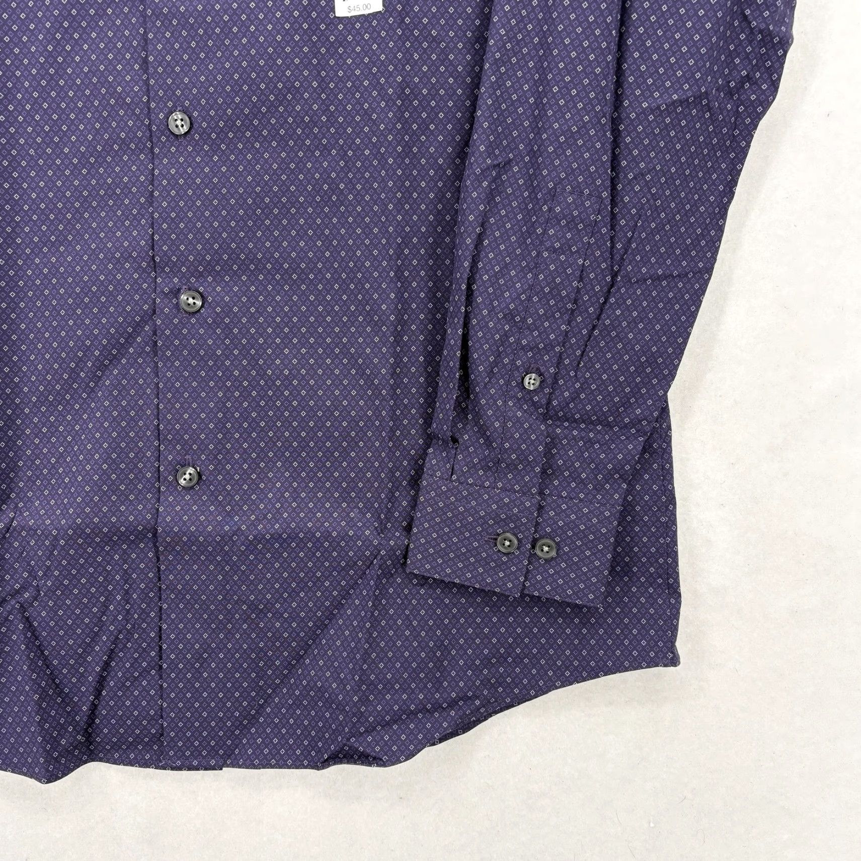 Apt. 9 APT 9 Premier Flex Shirt Mens Medium Purple Slim Fit Wrinkle Resistant Dress Shirt Size US M / EU 48-50 / 2 - 3 Thumbnail
