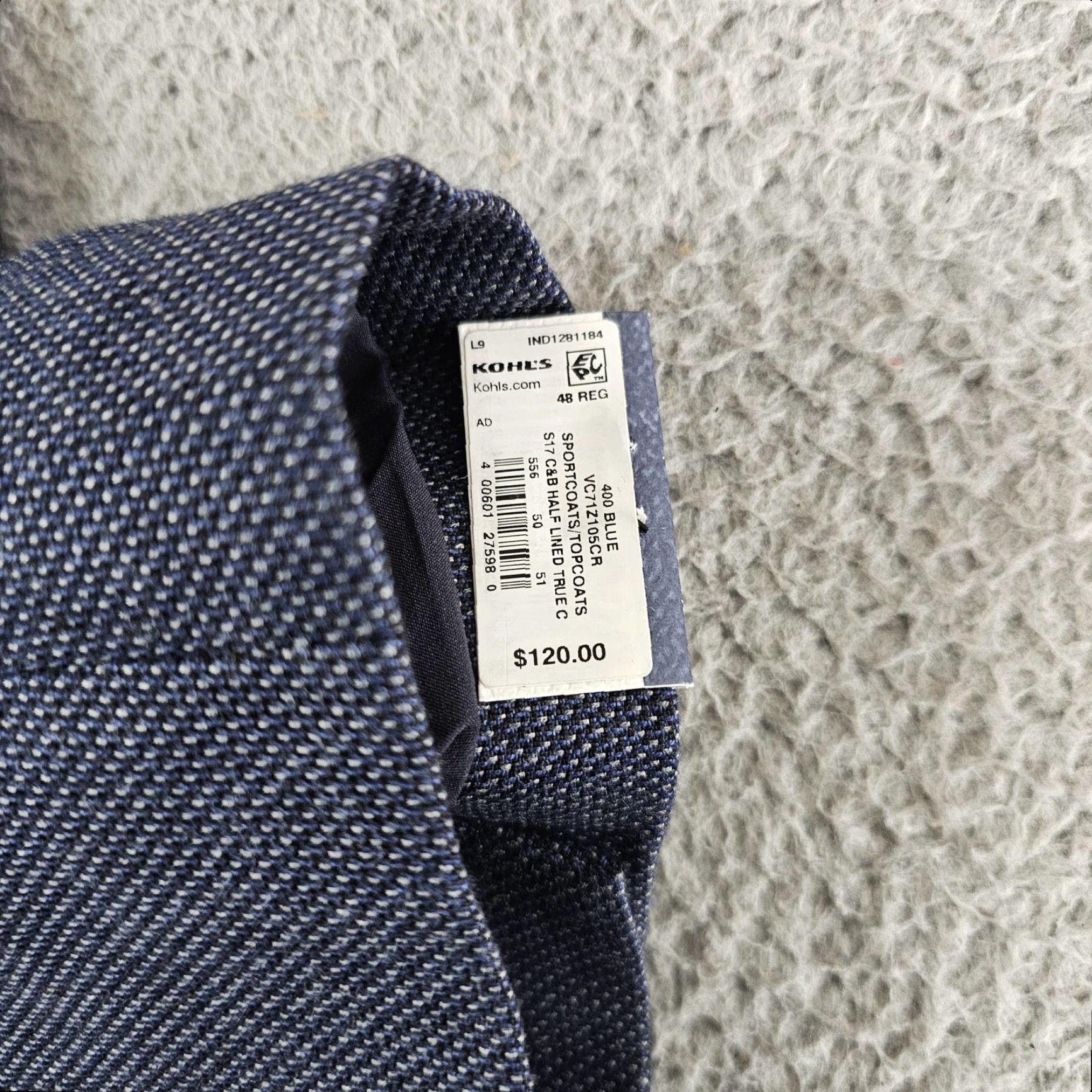 Croft & Barrow Croft & Barrow Sport Coat Mens 48R Regular Classic Fit Blue Two-Button Notch Lapel 2 Piece Suits & Blazers Size 48R - 3 Thumbnail