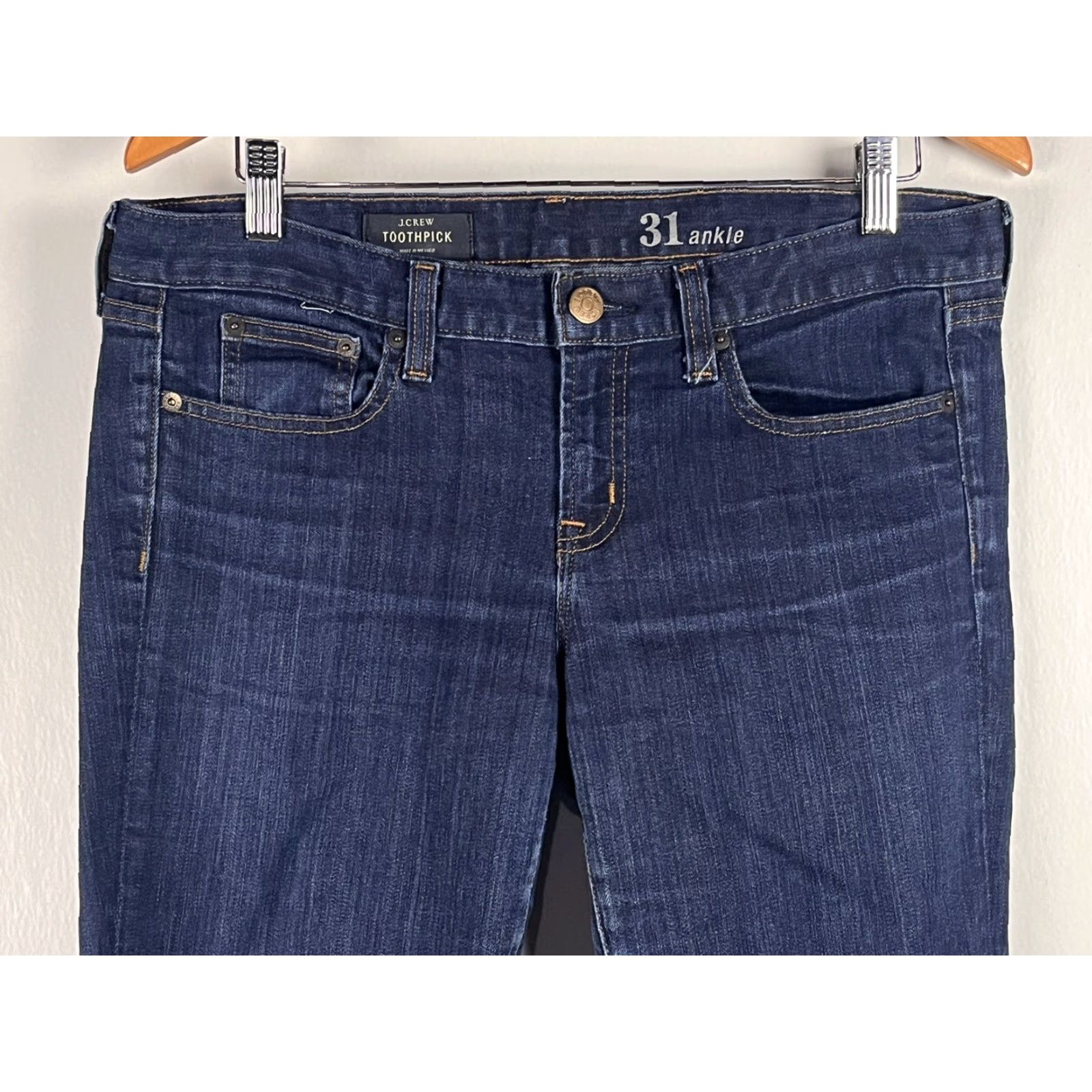 J.Crew J. Crew Toothpick Ankle Jeans Sz 31 VGUC Jeans J.CREW Toothpick Ankle Blue 31 Regular Women Dark Wash Tag: J.CREW Size 24" / US 00 / IT 34 - 2 Thumbnail