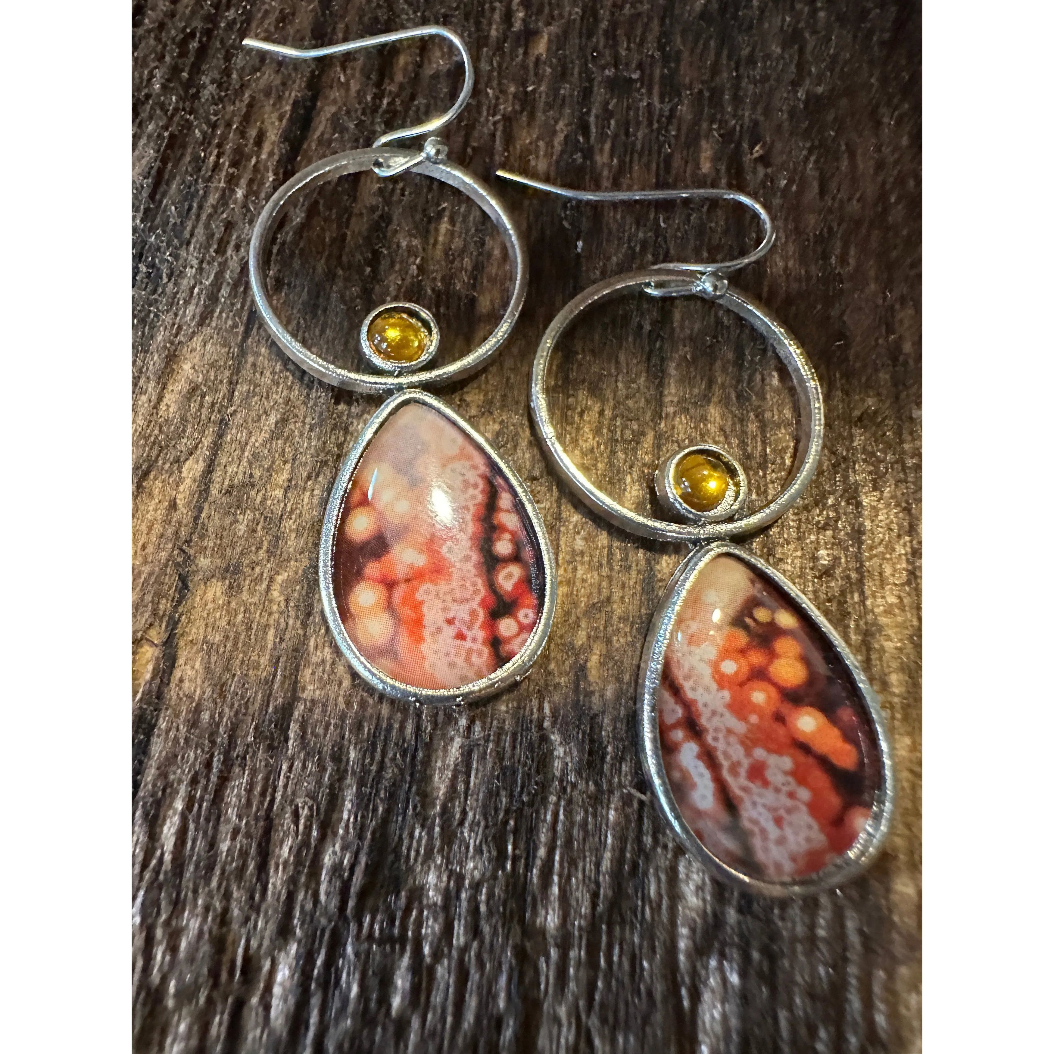 Other Boho Hippie Western Delicate Pink Floral Circle Silver Drop Size ONE SIZE - 7 Thumbnail