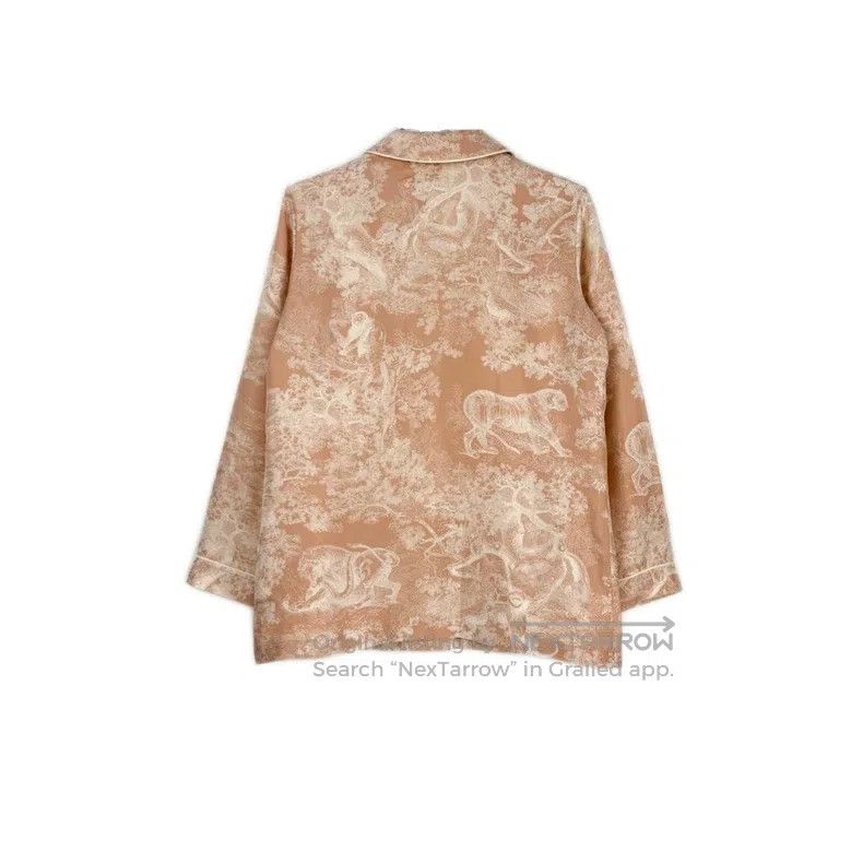 Dior Dior Lotus pink jungle animal mulberry silk shirt Size XS / US 0-2 / IT 36-38 - 2 Thumbnail