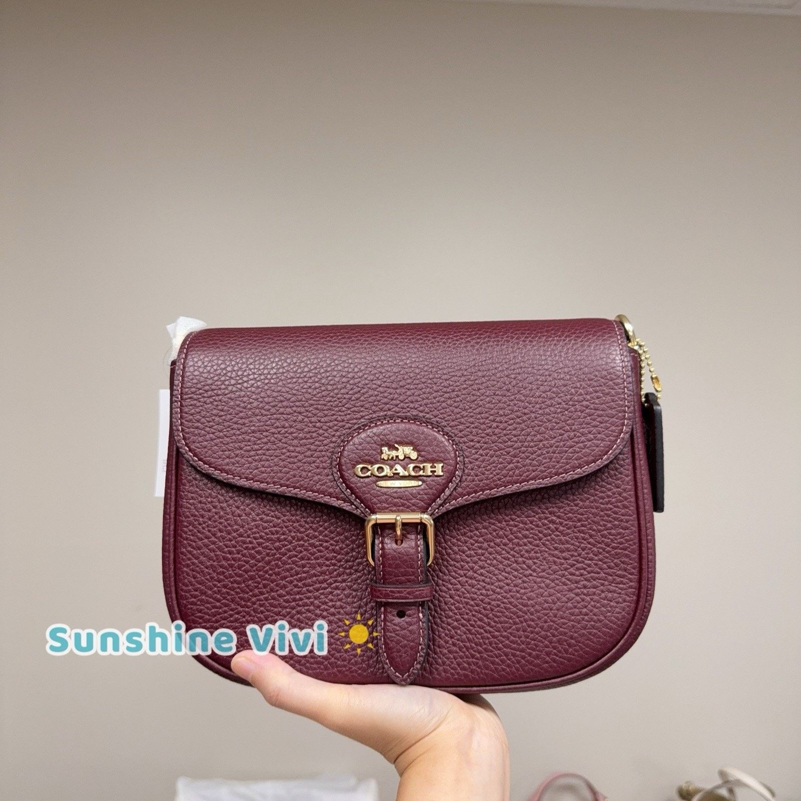 Coach NWT COACH Amelia Saddle Bag Shoulder Bag CP107 Gold/Merlot Size ONE SIZE - 1 Thumbnail