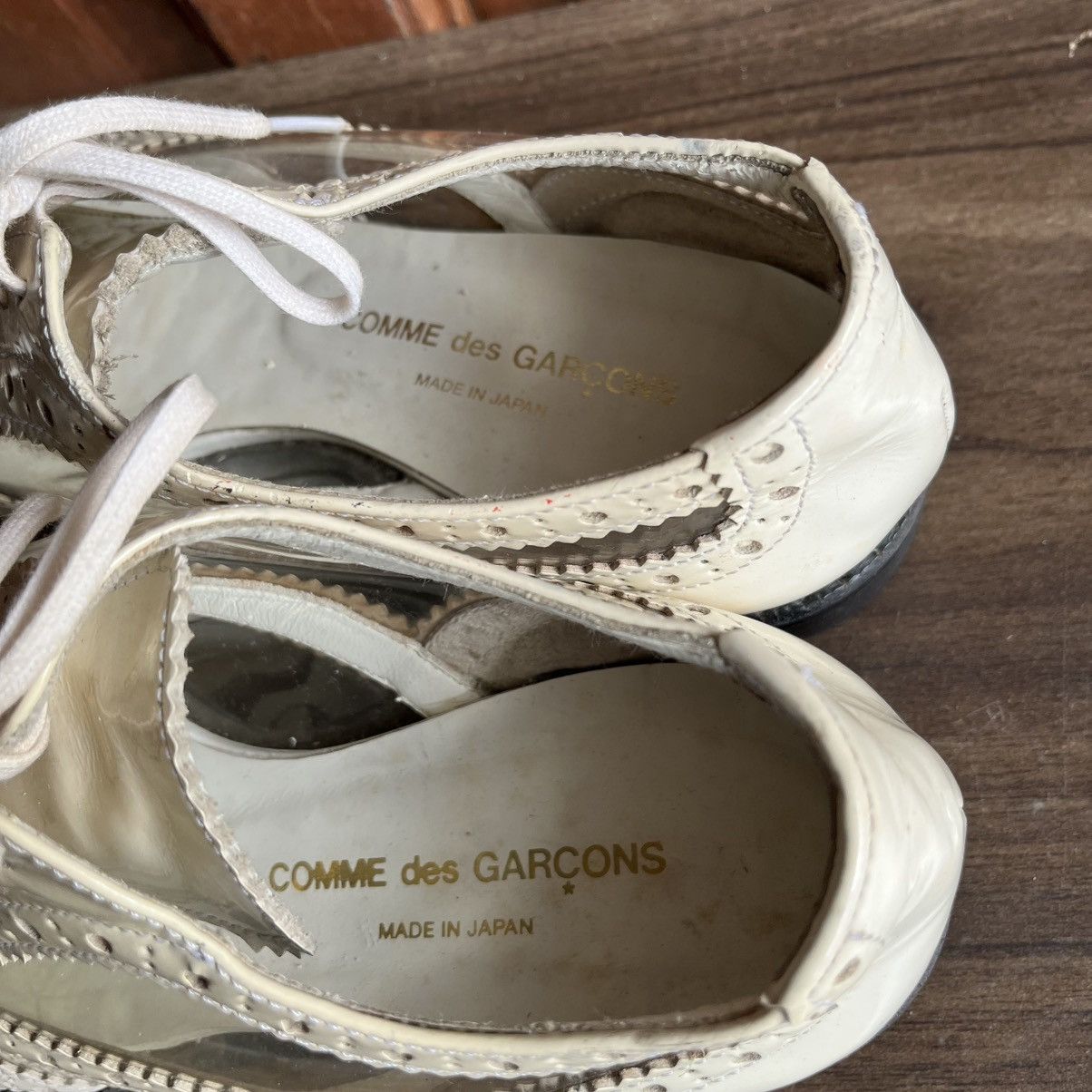 Comme des Garcons COMME DES GARCONS CLEAR WHITE PATENT OXFORD Size US 7 / IT 37 - 8 Thumbnail
