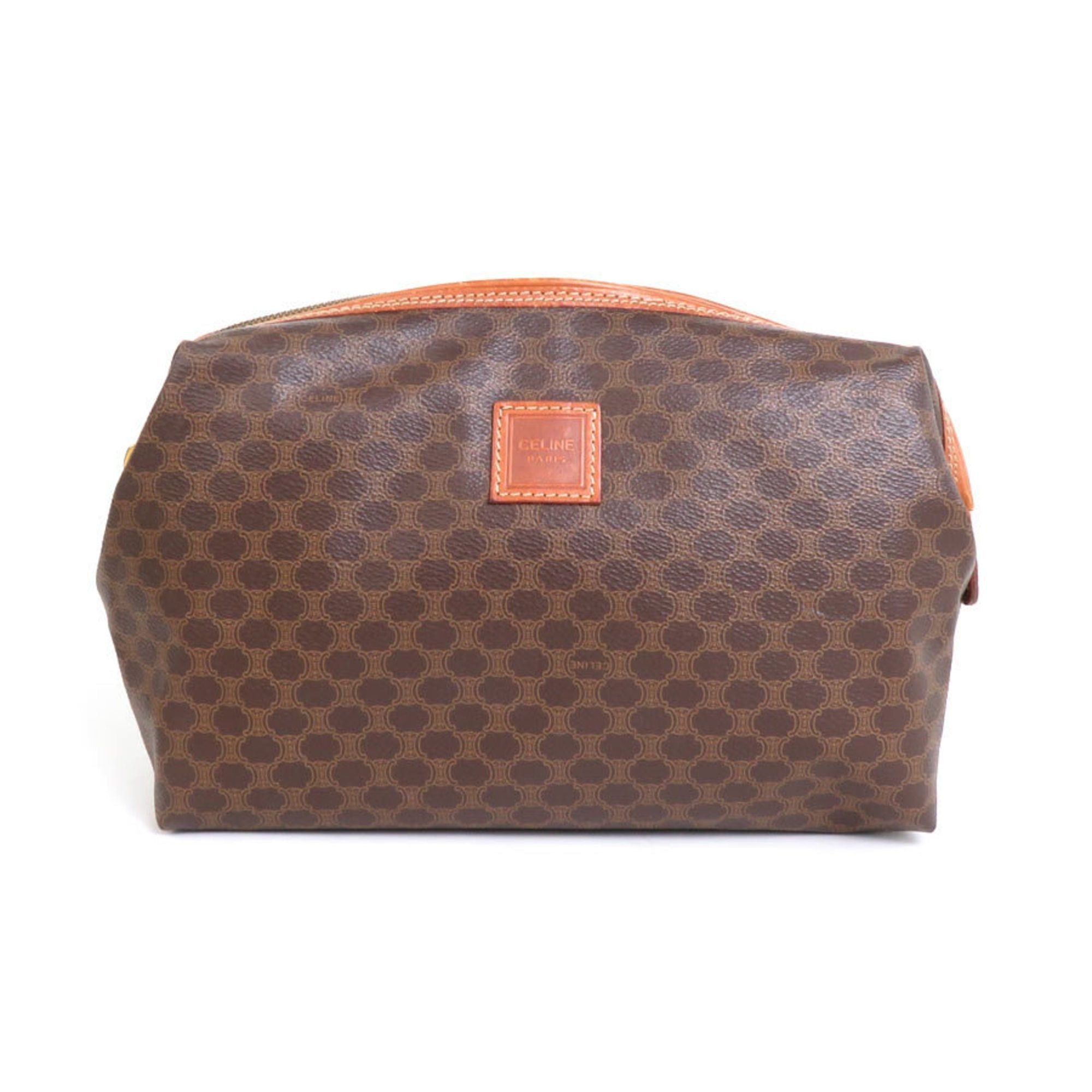 image of Celine Pouch Multi Case Macadam Pvc Brown Unisex, Women's