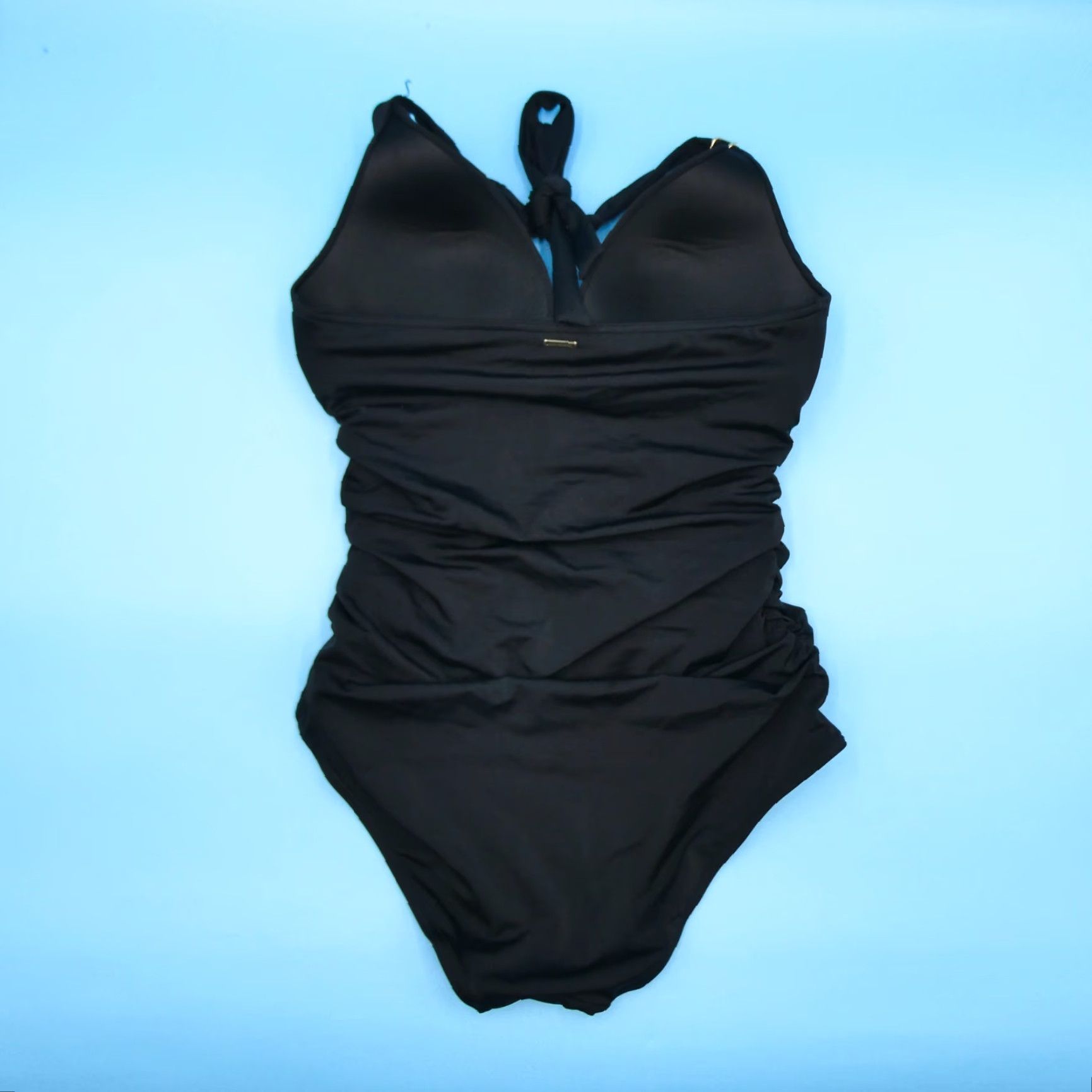 Victoria's Secret Swimsuit One Piece Medium Black Padded Ruffle Halter New Women