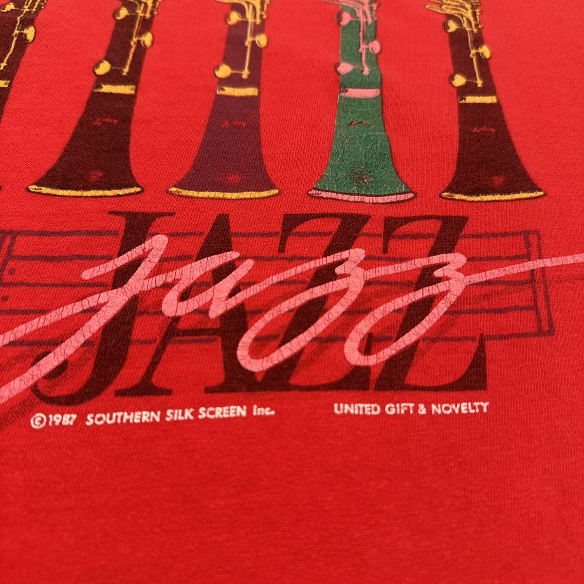 Vintage Vintage 1987 New Orleans Louisiana Jazz Clarinet T Shirt 80s Size US XL / EU 56 / 4 - 11 Thumbnail