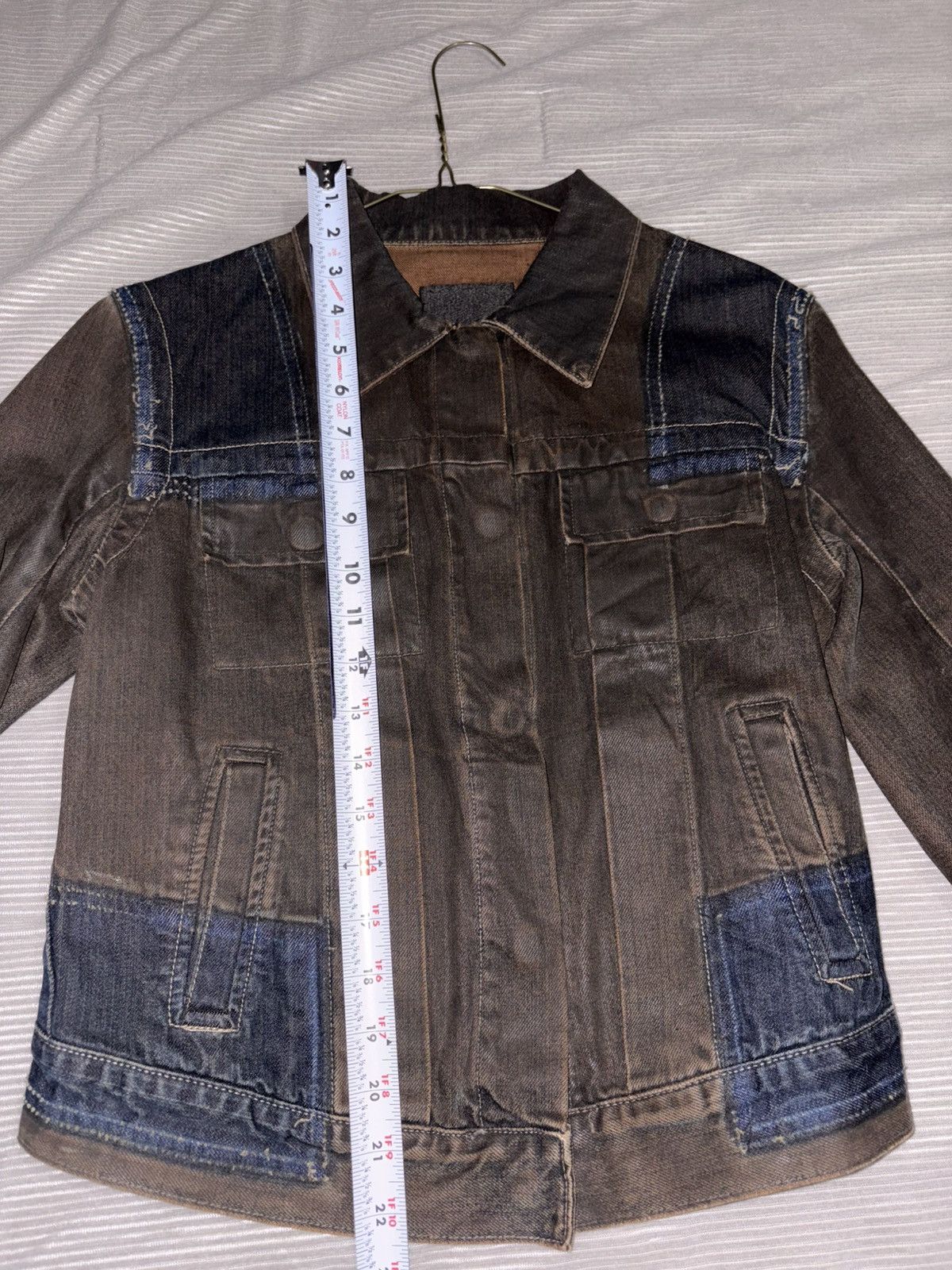 Rick Owens 01 Rick Owens SLAB Waxed Denim Trucker Jean Jacket Patchwork Size US S / EU 44-46 / 1 - 3 Thumbnail