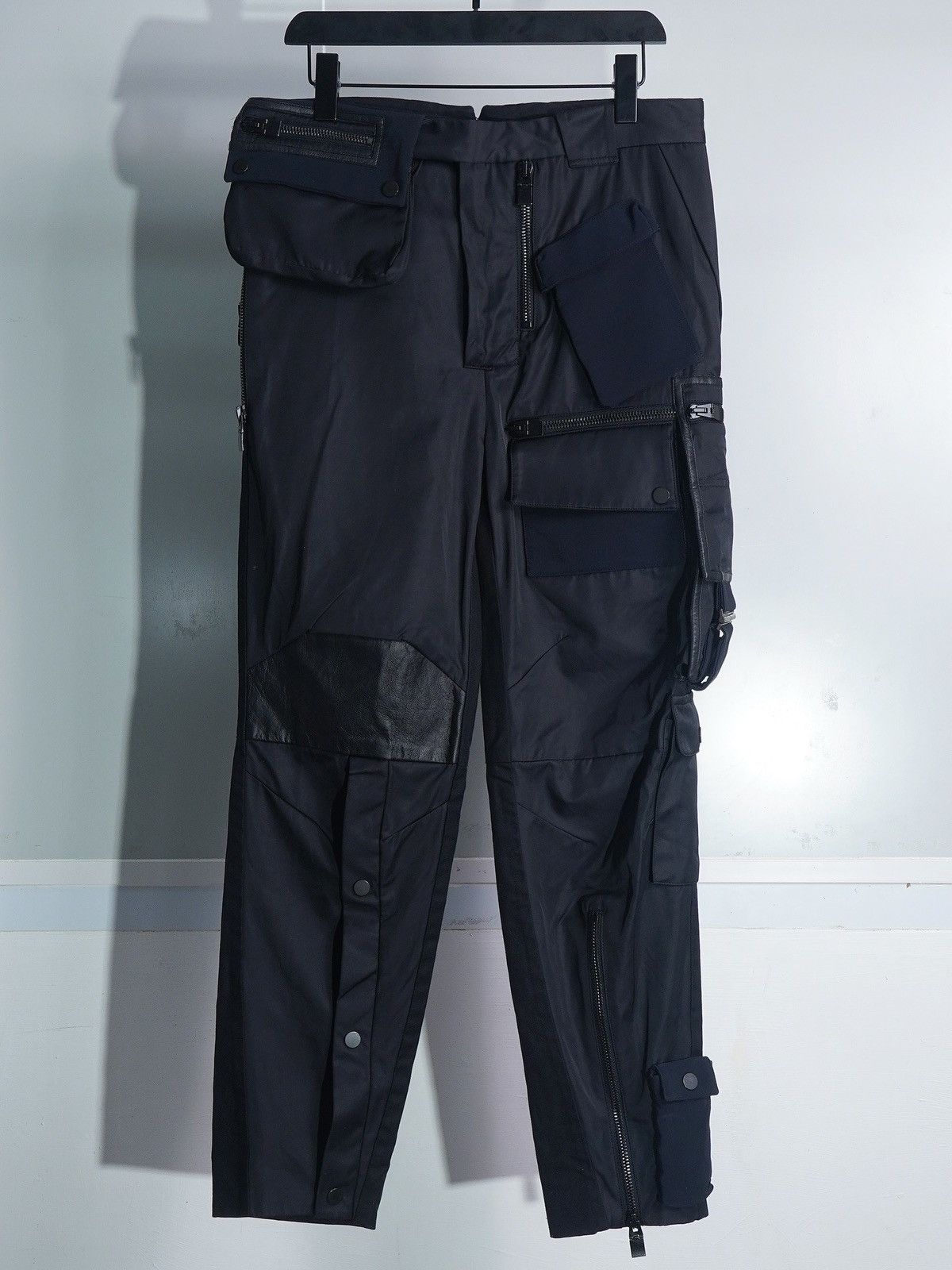 Balenciaga SS16 Tapered Leather-Satin Cargo Pants Size US 33 - 2 Thumbnail