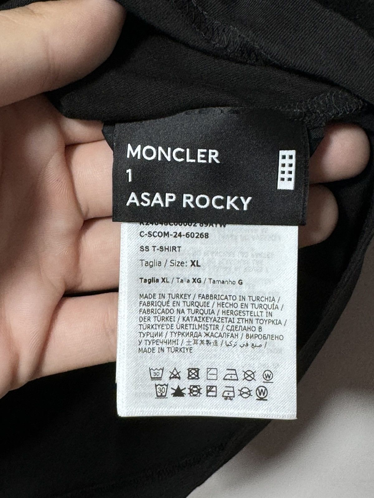 Moncler Moncler X A$AP Rocky Black Cotton Tee Size US XL / EU 56 / 4 - 4 Thumbnail