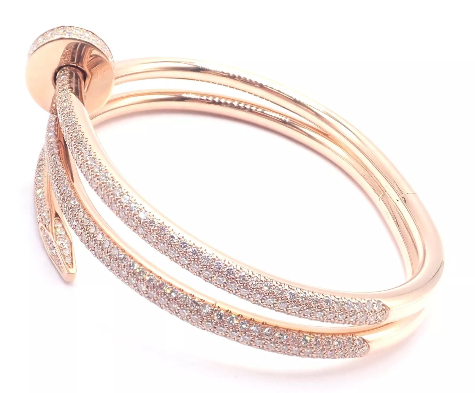 Cartier Nail 18k Gold Diamond Bangle Bracelet Size 16 Paper Size ONE SIZE - 5 Thumbnail