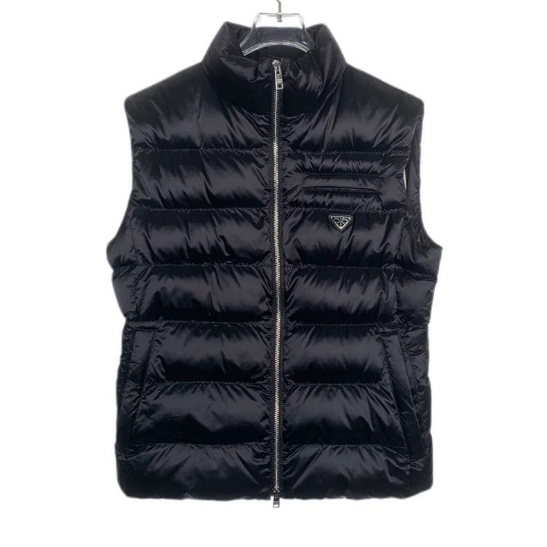 Prada Prada Logo triangle stand-up collar down jacket vest
