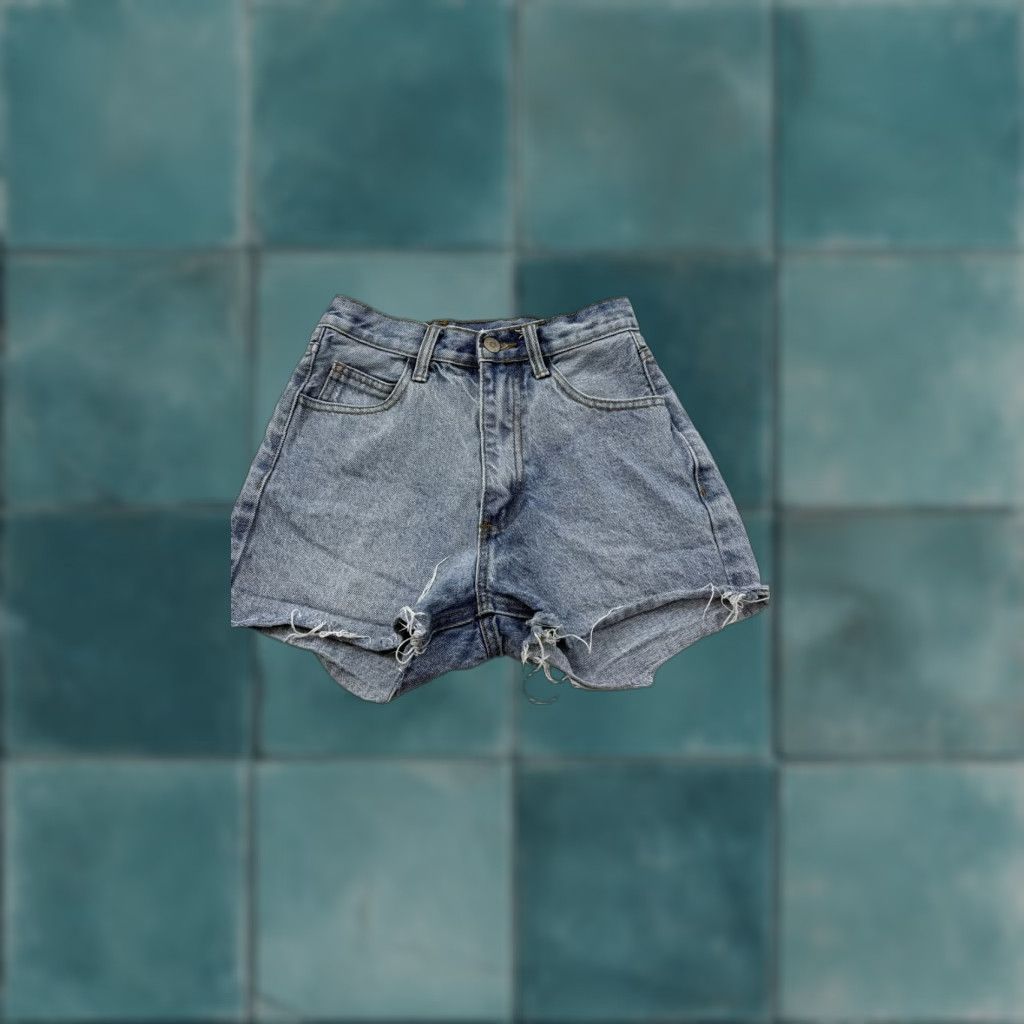 Vintage J Galt Denim Shorts Womens Small Blue High Rise Distressed Frayed Cut-Off Casual Size 28" / US 6 / IT 42 - 1 Thumbnail