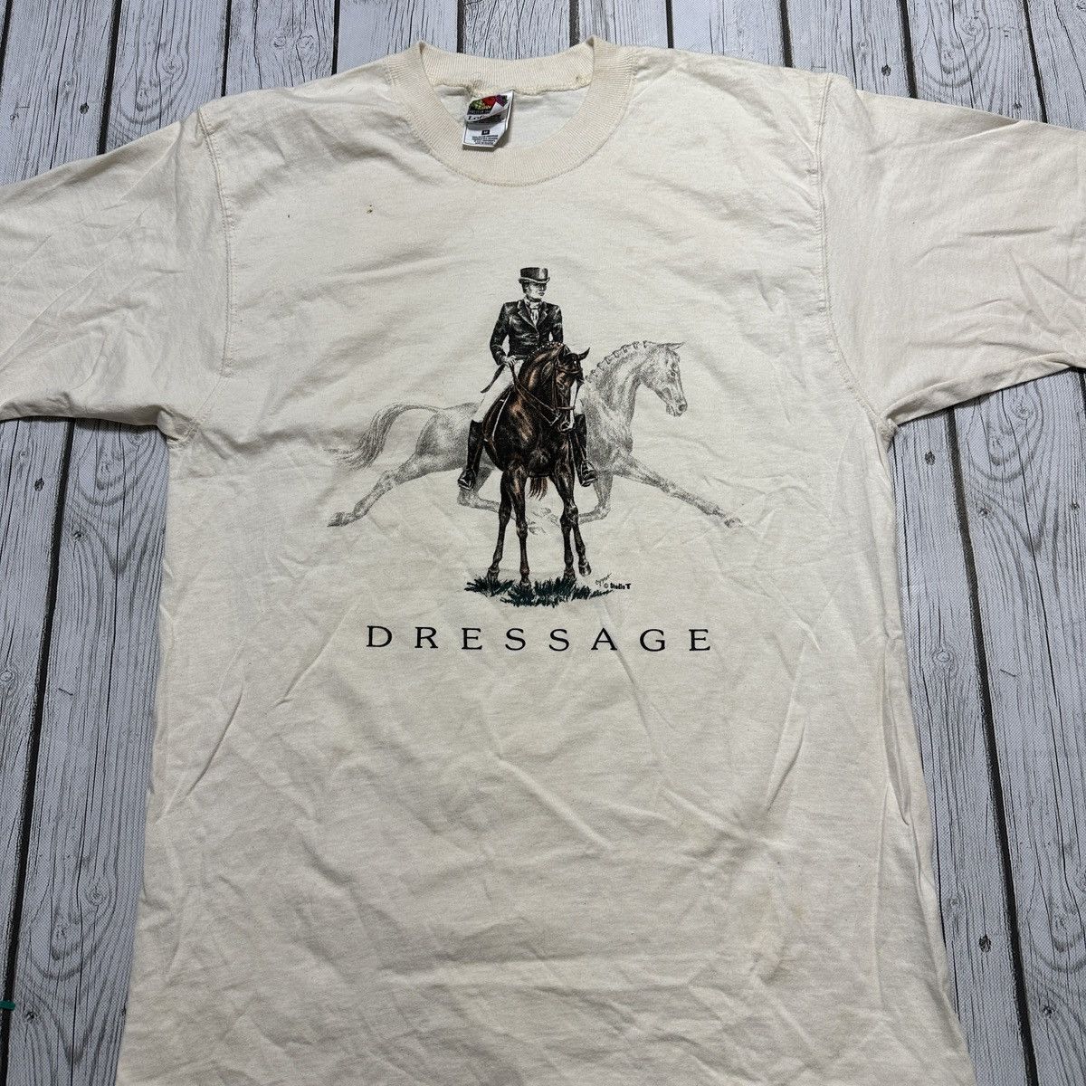 Fruit Of The Loom × Vintage Vintage Dressage tee Size US M / EU 48-50 / 2 - 3 Thumbnail