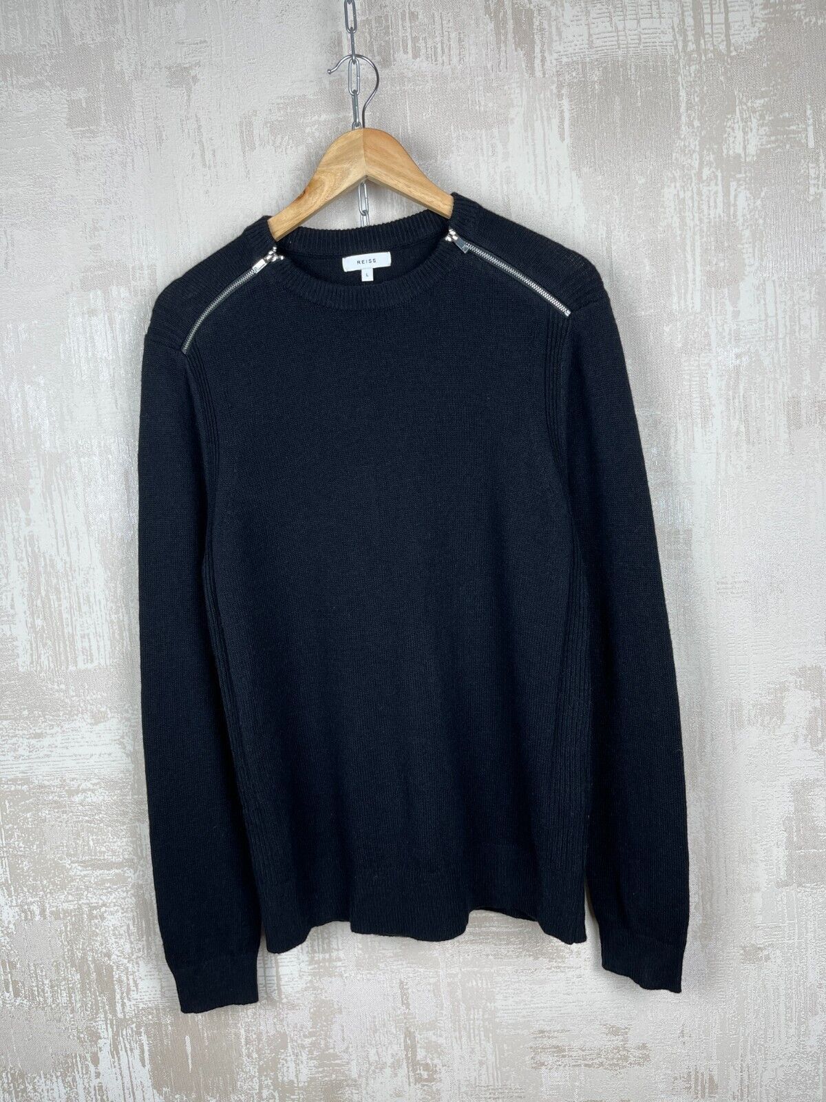 Reiss Reiss Crew Neck Shoulder Zip Sweater Nylon Wool Size US L / EU 52-54 / 3 - 1 Thumbnail