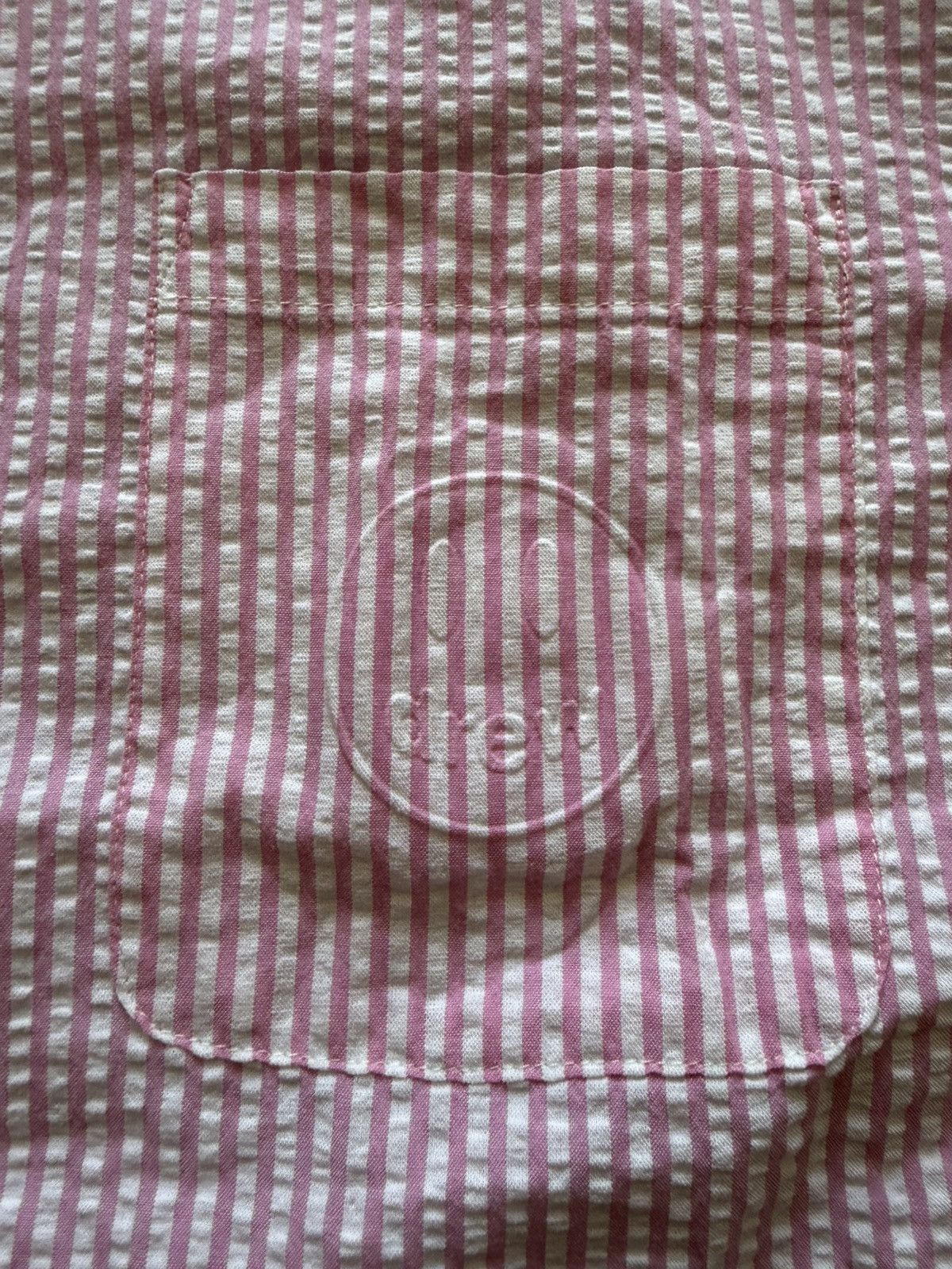 Drew House Drew House Pink Seersucker Short Sleeve Button Up Shirt XXL Size US XL / EU 56 / 4 - 2 Thumbnail
