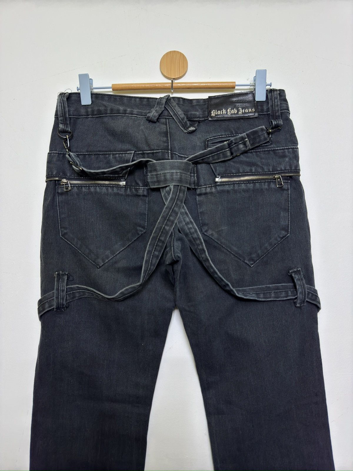 Black Lab Jeans Multi-Strap Bondage Style Denim