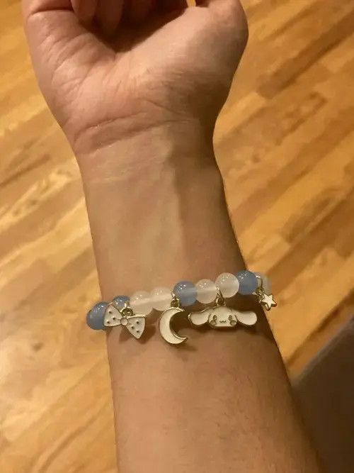 Other White Blue Elastic Rope Cinnamoroll Kuromi Cartoon Bracelets Size ONE SIZE - 4 Thumbnail
