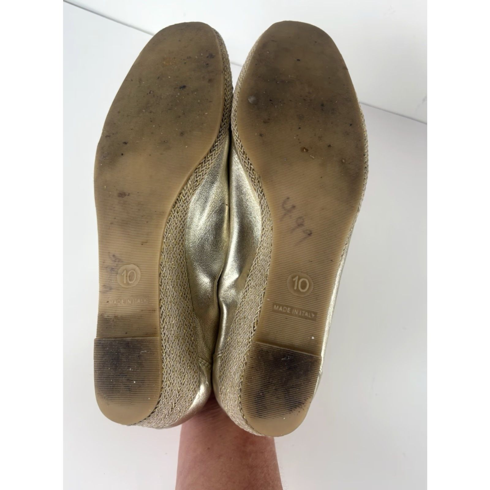 Vintage Sesto Meucci Wedge Heels Gold Leather Shimmering 2in Womens Size 10 Size US 10 / IT 40 - 6 Thumbnail