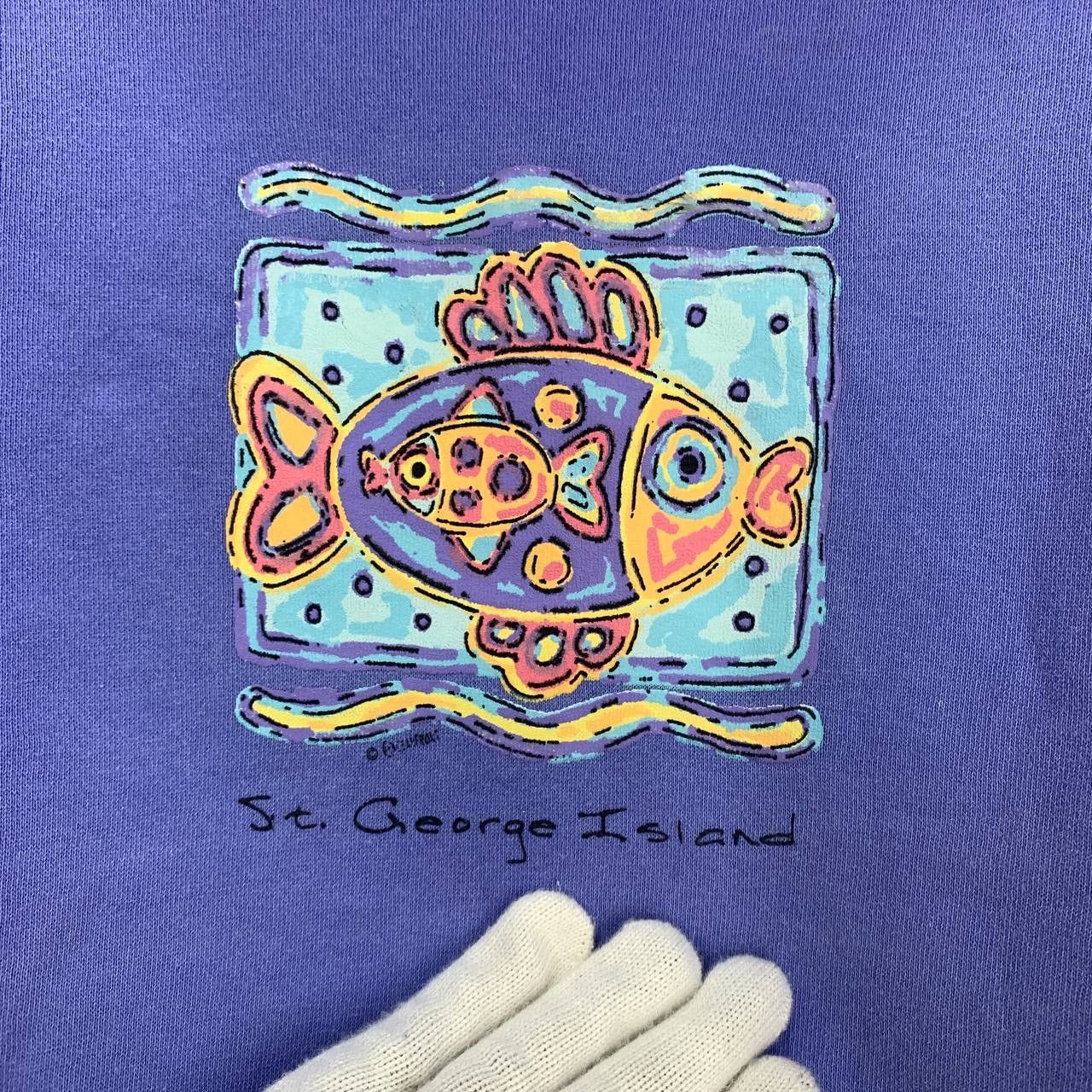 Vintage 90s Vintage ST. GEORGE ISLAND by OCEAN FRONT Hoodie #2477/AN Size US L / EU 52-54 / 3 - 2 Thumbnail