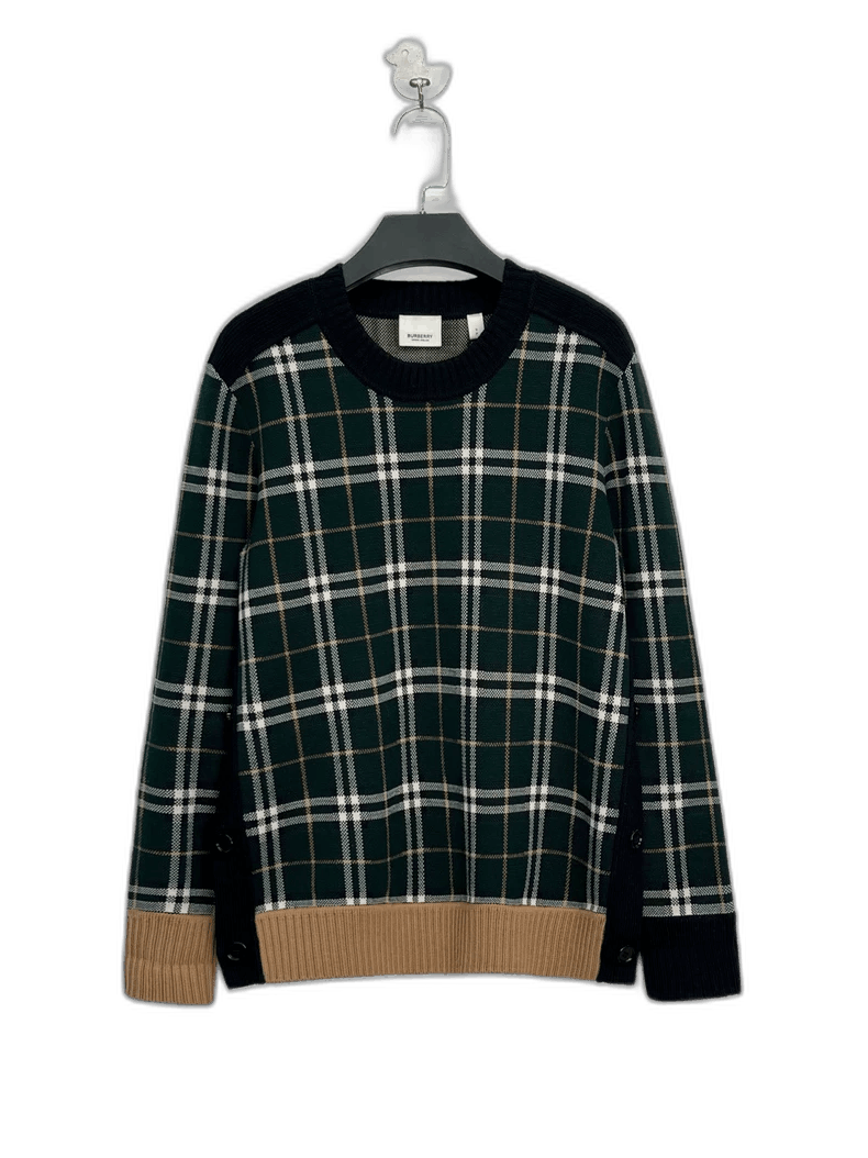 Burberry Burberry Color Block Plaid Knit Sweater-yf Size US S / EU 44-46 / 1 - 1 Thumbnail