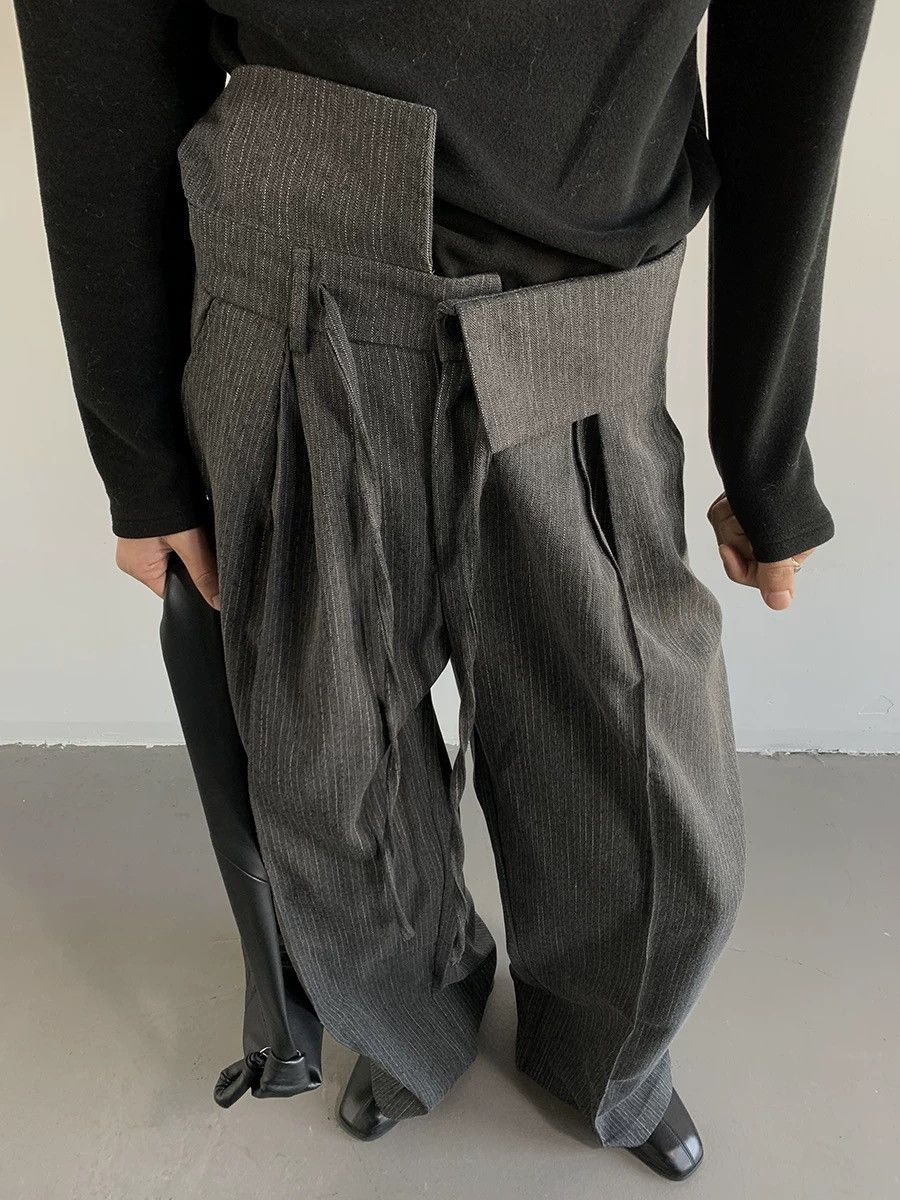 Japanese Brand × Vintage Cleanfit retro folded flap waist pinstriped pleated pants Size US 34 / EU 50 - 8 Thumbnail
